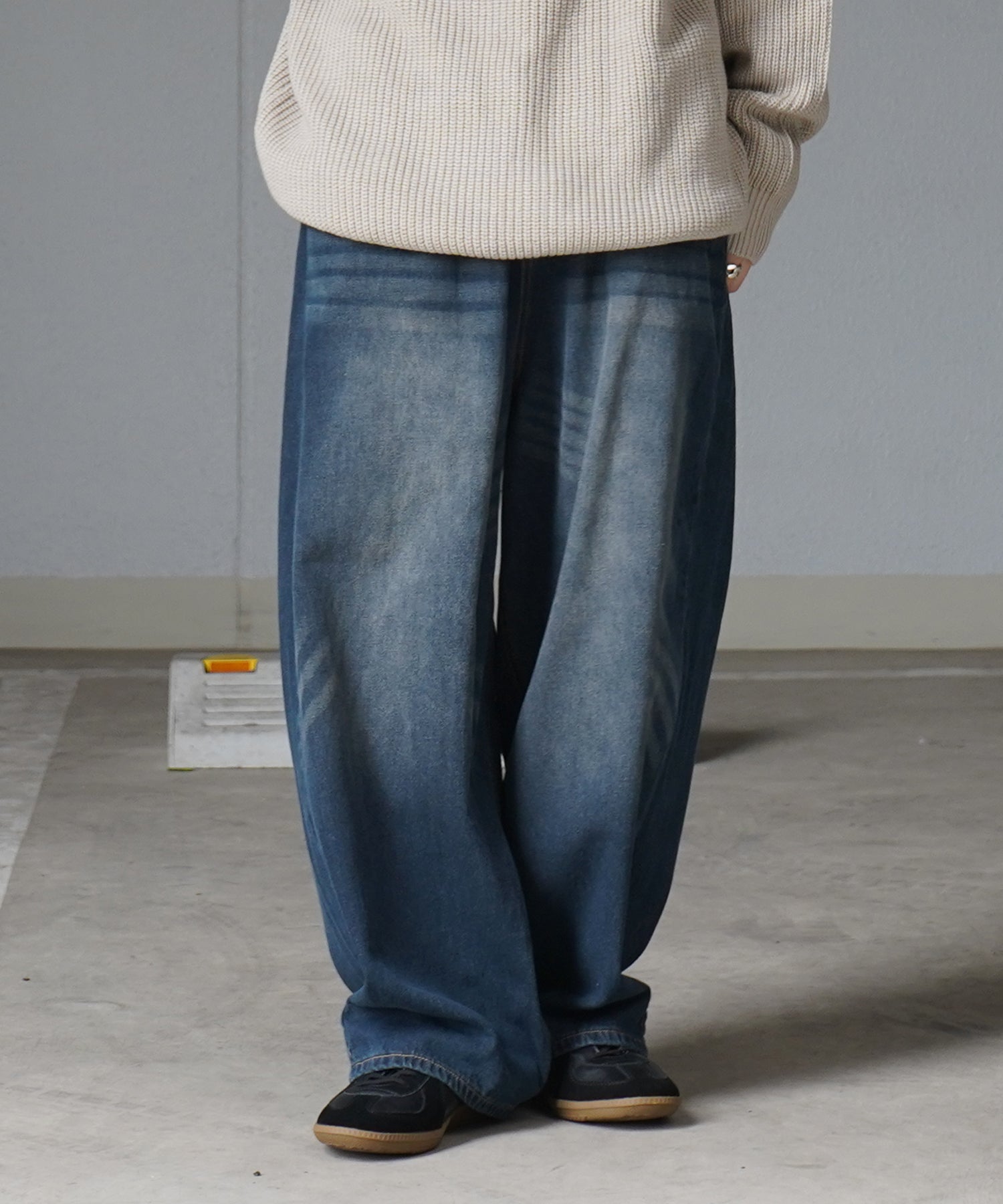 ヴィンテージメイク レトロライク デニムパンツ イージーワイドパンツ