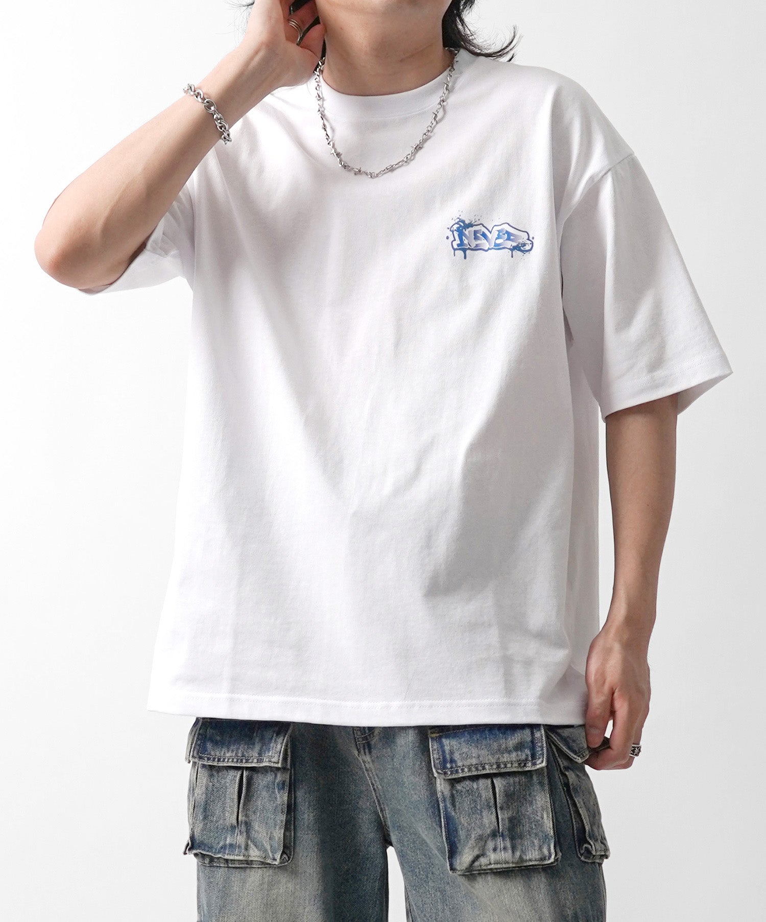 25SS ボックスシルエット スプラッシュ タギング ストリートグラフィック 半袖Tシャツ