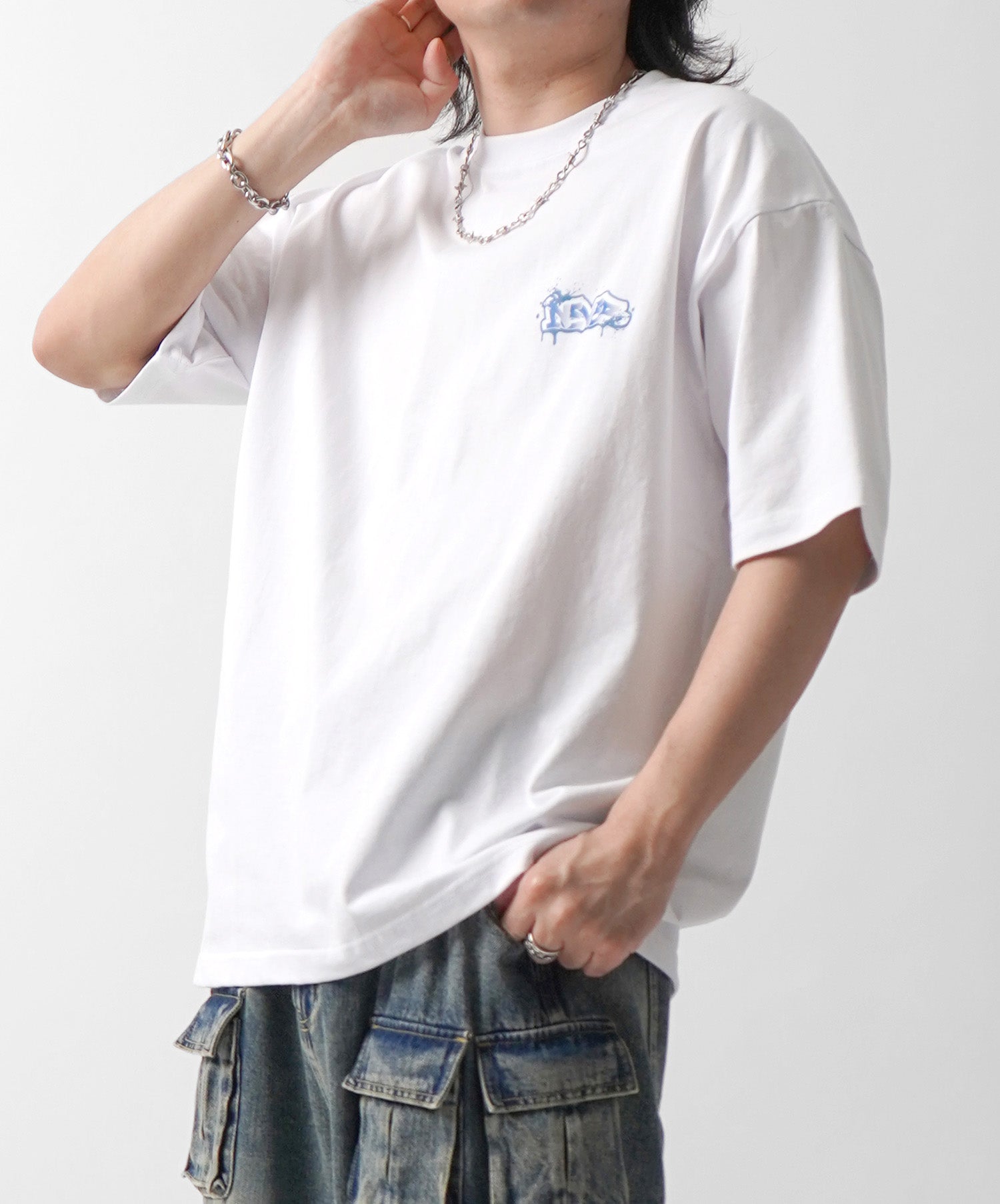 25SS ボックスシルエット スプラッシュ タギング ストリートグラフィック 半袖Tシャツ