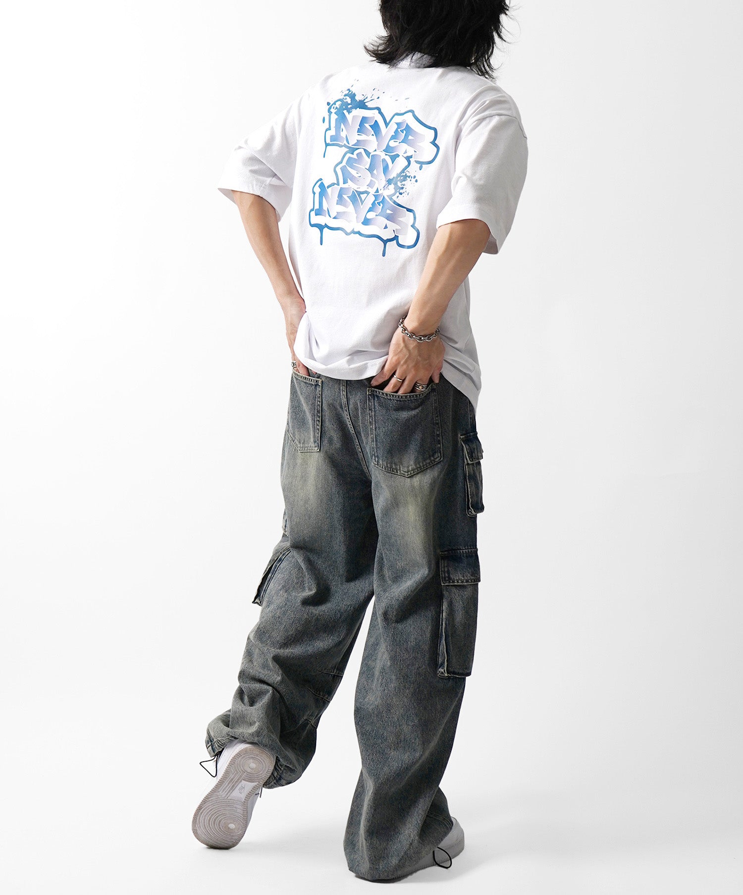25SS ボックスシルエット スプラッシュ タギング ストリートグラフィック 半袖Tシャツ