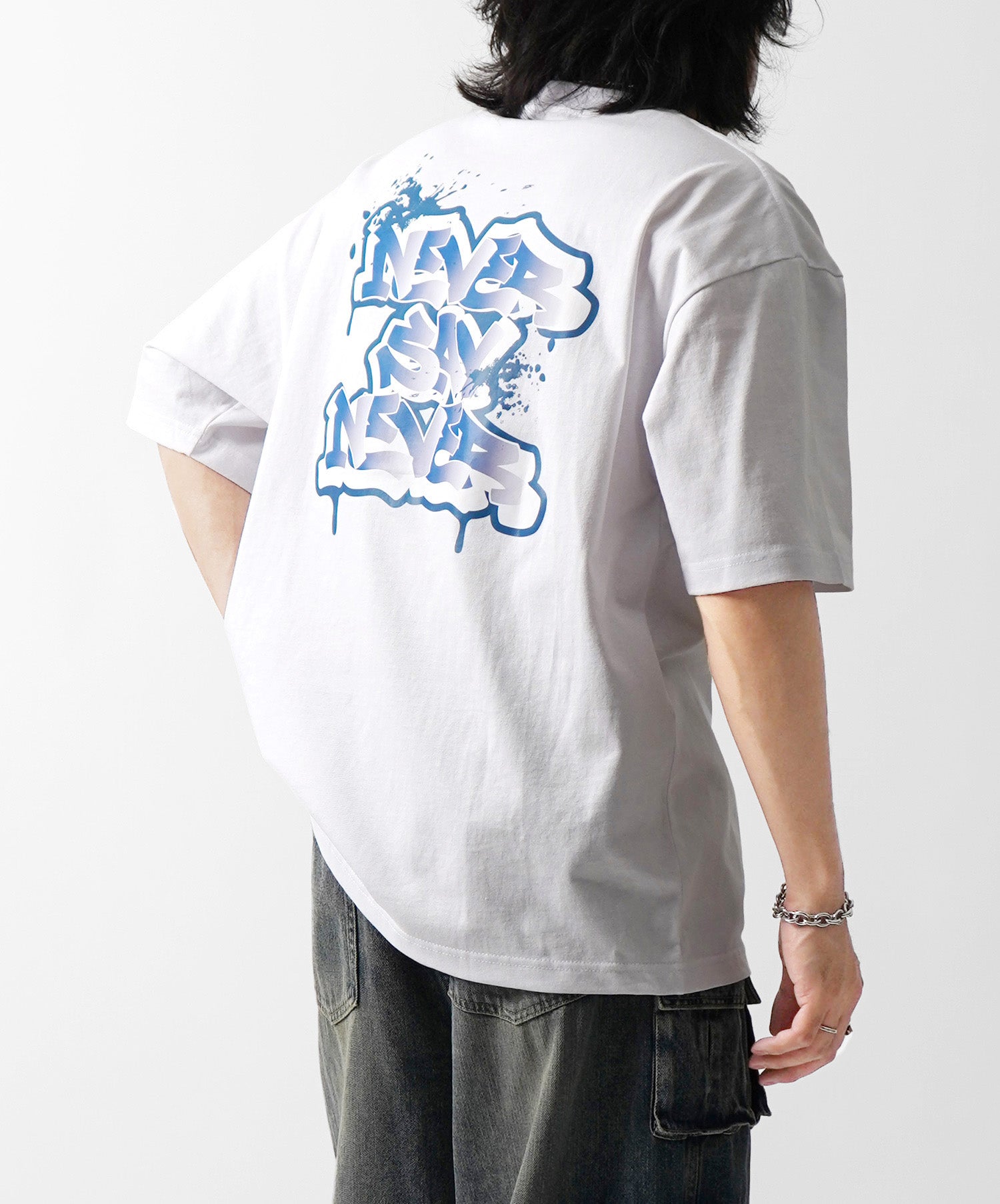 25SS ボックスシルエット スプラッシュ タギング ストリートグラフィック 半袖Tシャツ