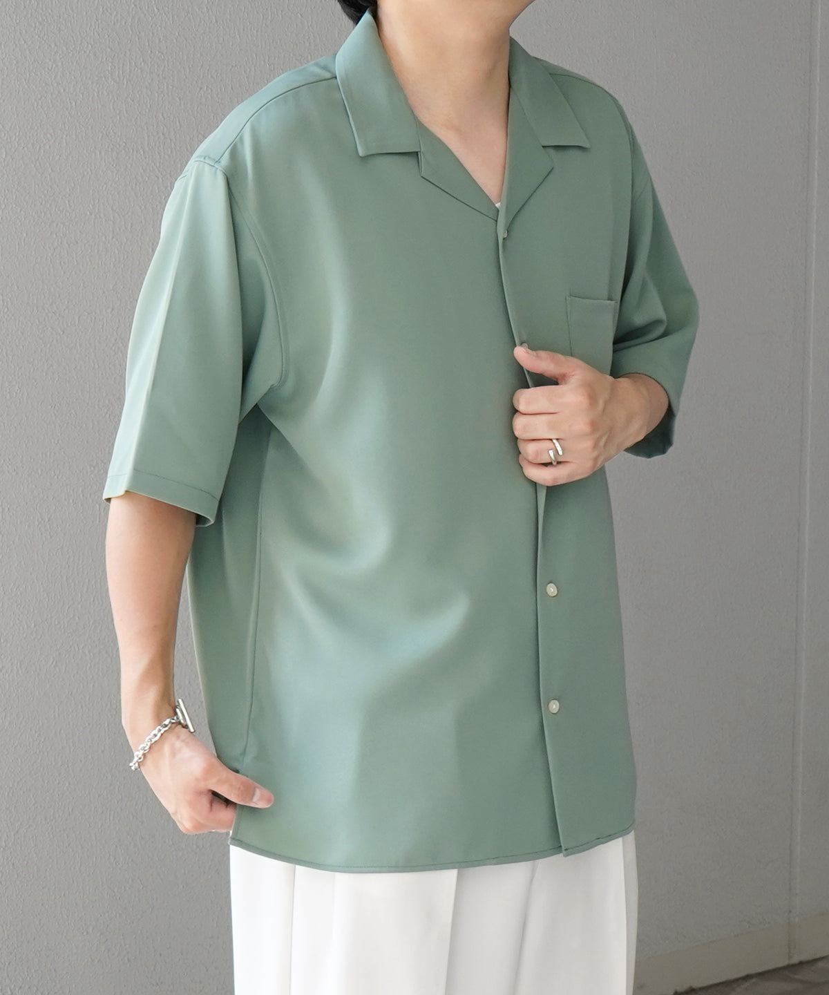 イージーケア ベーシックオープンカラーシャツ