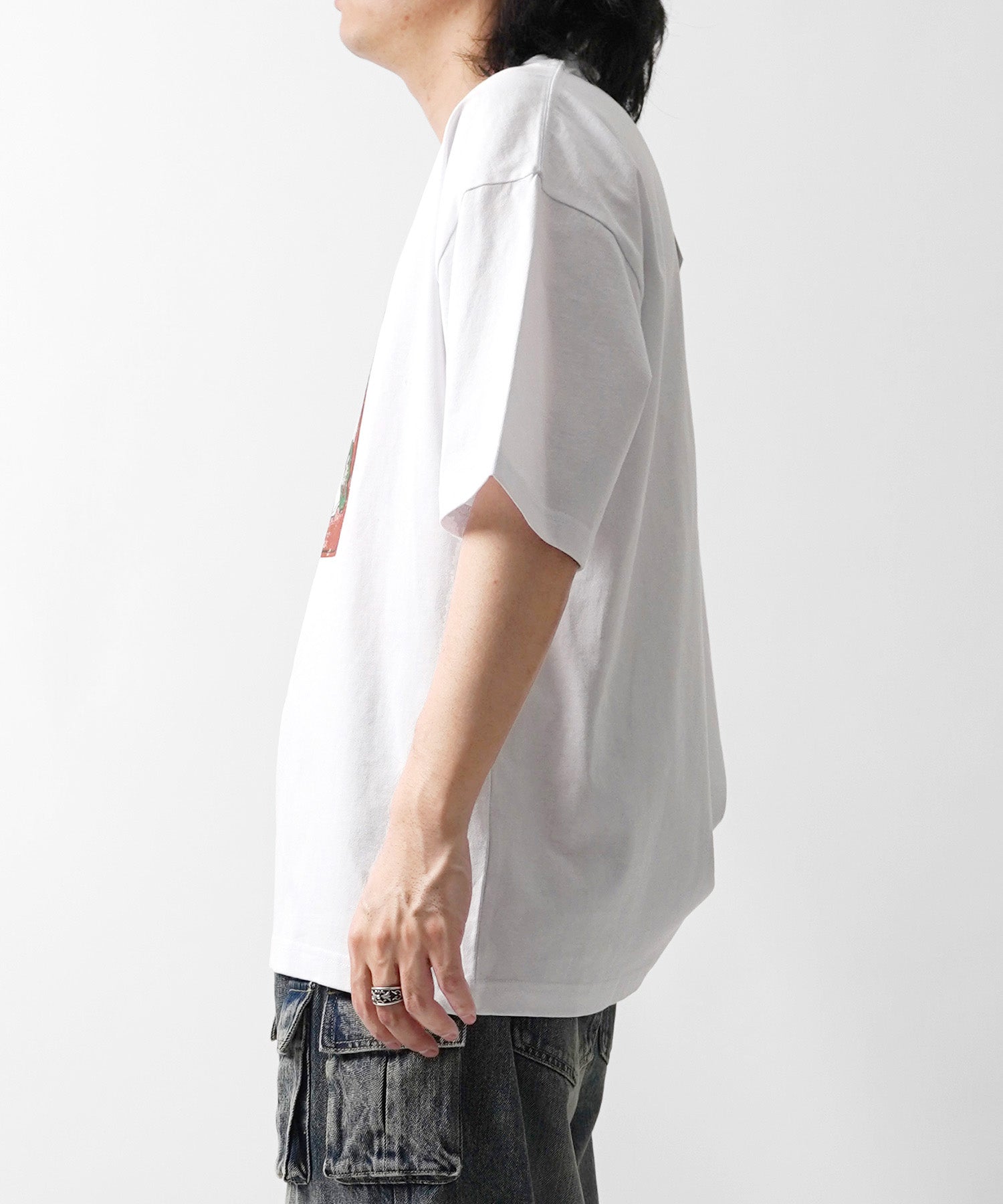 25SS ビッグシルエット 缶詰風イラストプリント 半袖Tシャツ