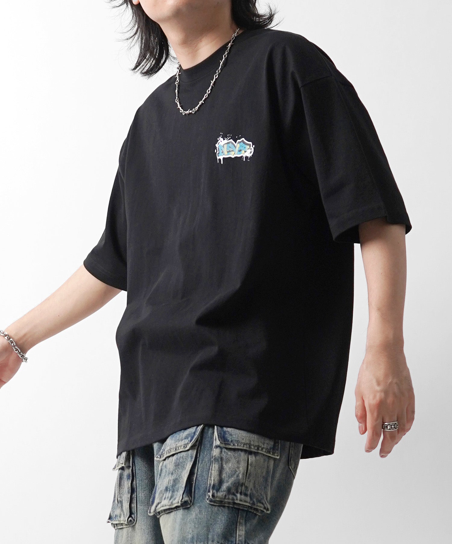 25SS ボックスシルエット スプラッシュ タギング ストリートグラフィック 半袖Tシャツ