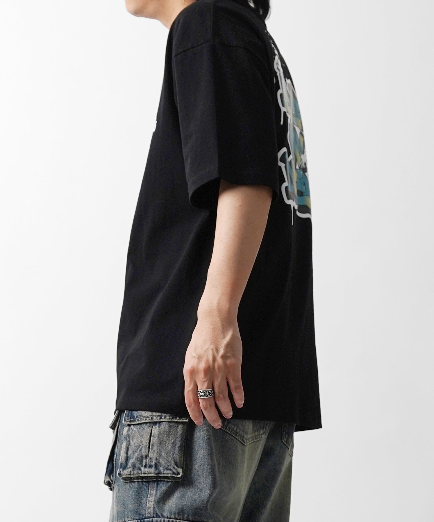 25SS ボックスシルエット スプラッシュ タギング ストリートグラフィック 半袖Tシャツ