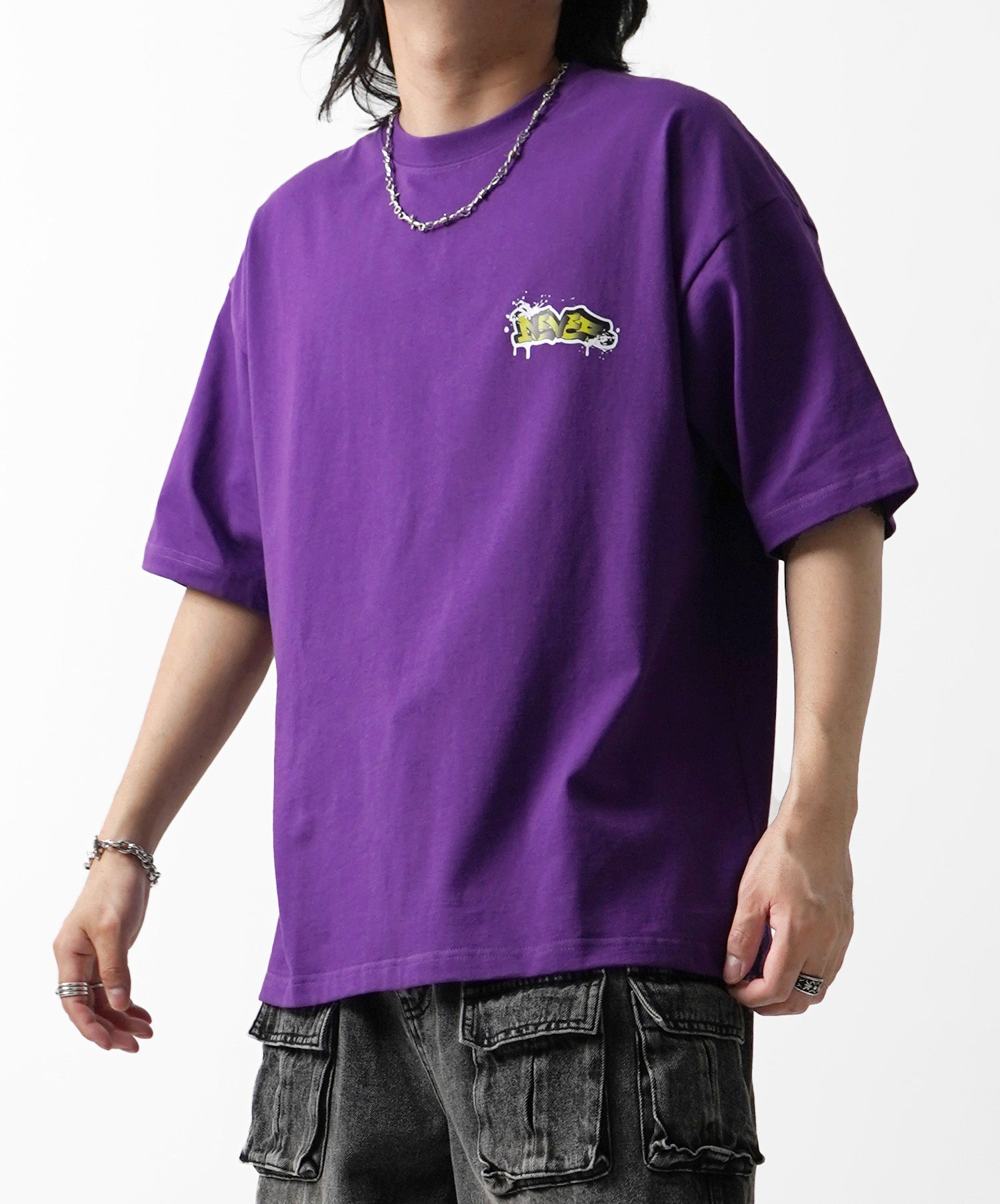25SS ボックスシルエット スプラッシュ タギング ストリートグラフィック 半袖Tシャツ