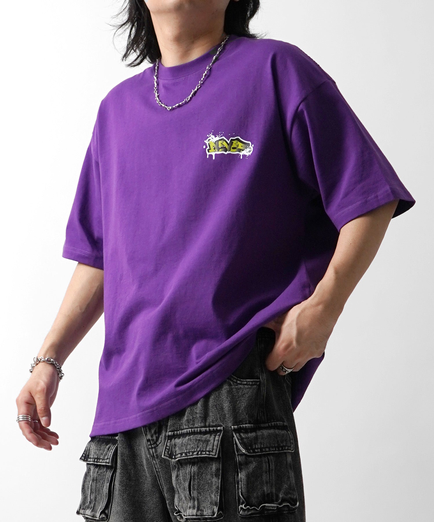 25SS ボックスシルエット スプラッシュ タギング ストリートグラフィック 半袖Tシャツ
