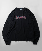 ヴィンテージライク レトロプリント ピグメント加工 ビッグシルエット バンドロンT