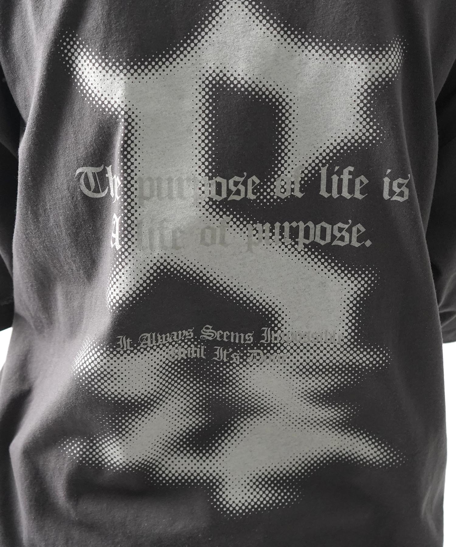 25SS フェードロゴ ボックスシルエット グランジ風 レトロモチーフ バックプリント 半袖Tシャツ