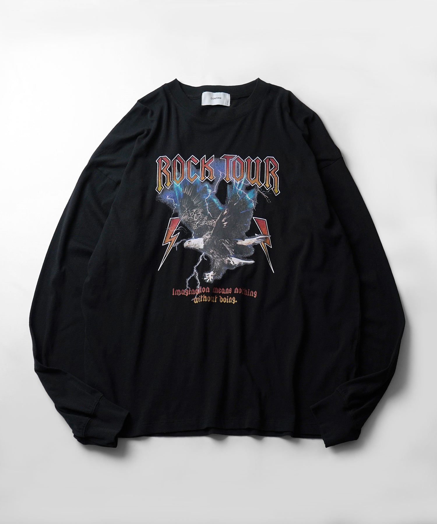 ヴィンテージライク レトロプリント ピグメント加工 ビッグシルエット バンドロンT