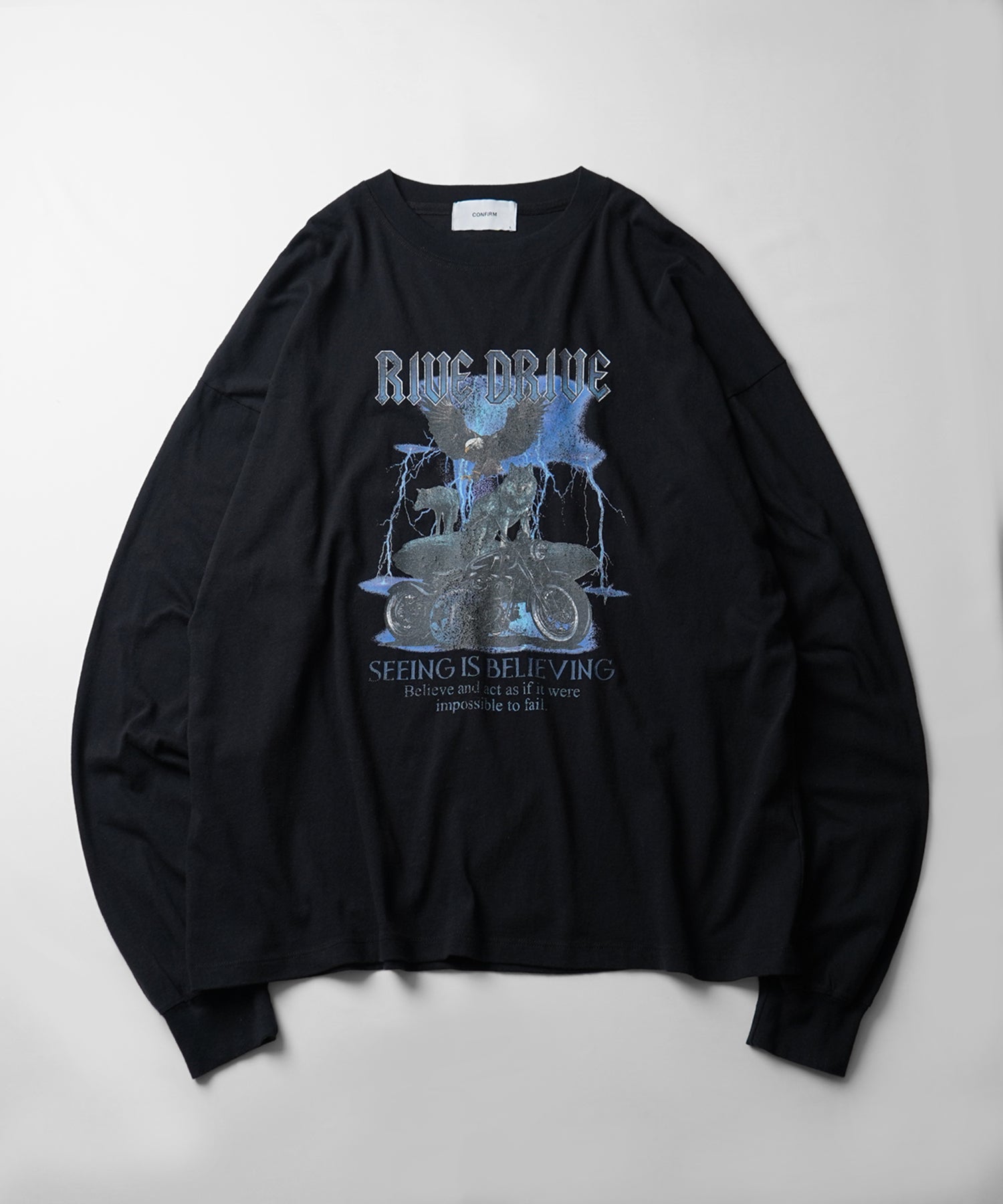 ヴィンテージライク レトロプリント ピグメント加工 ビッグシルエット バンドロンT