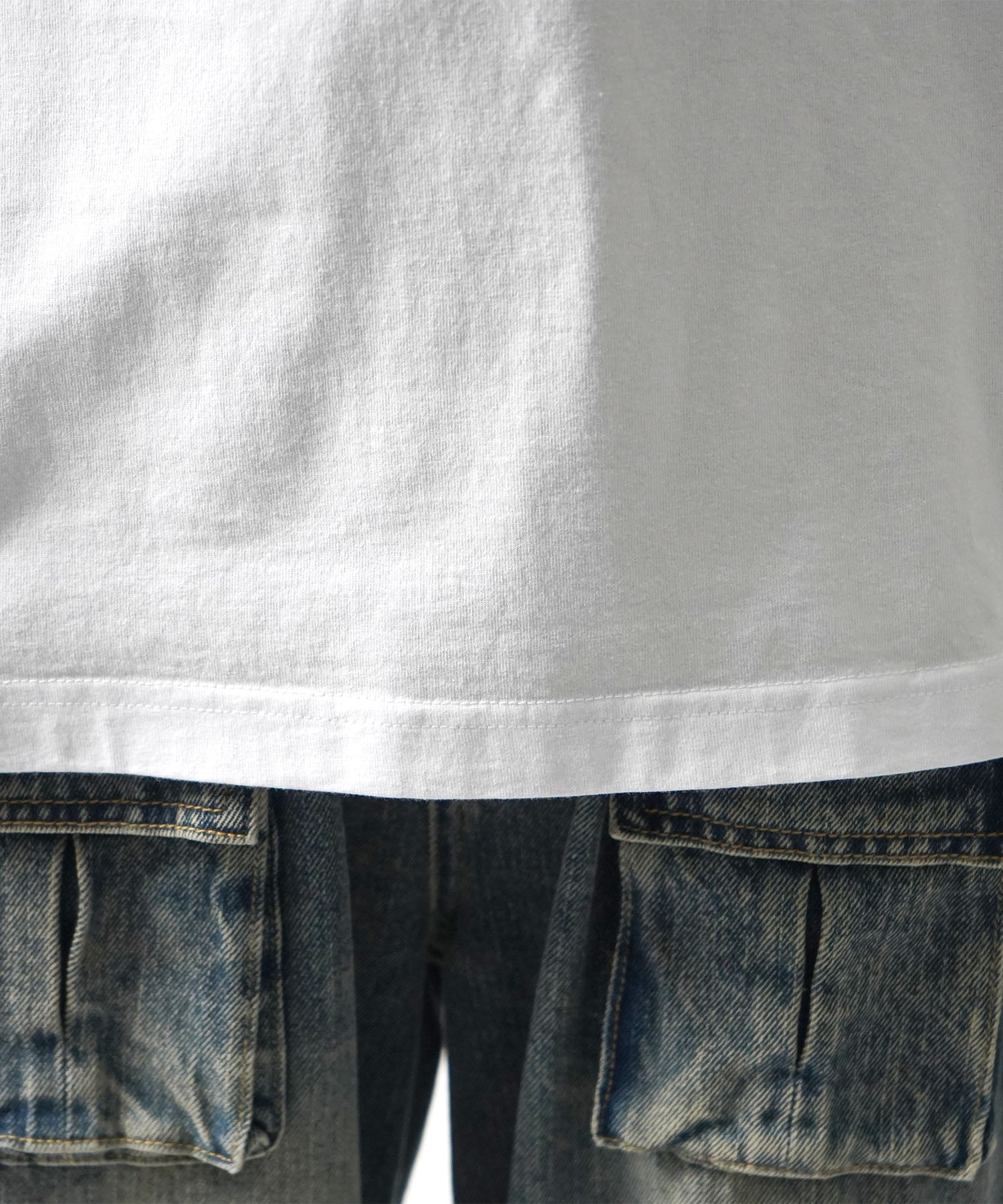25SS ハードウォッシュ加工 バックプリント ボックスシルエット 半袖Tシャツ