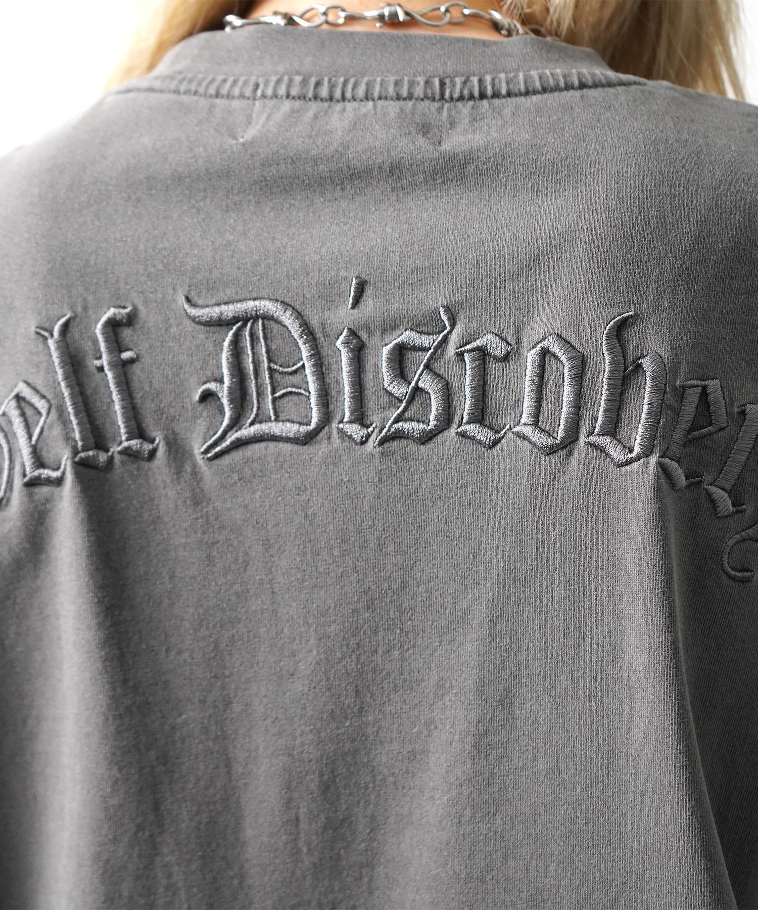 25SS ハードウォッシュ加工 ワンポイント刺繍 ボックスシルエット 半袖Tシャツ