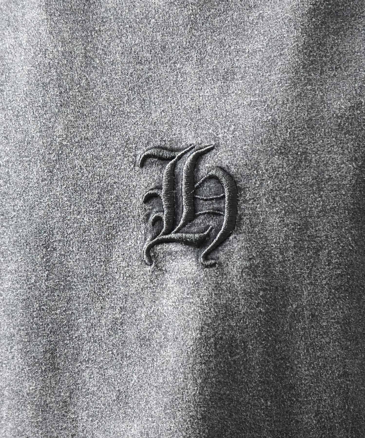 25SS ハードウォッシュ加工 ワンポイント刺繍 ボックスシルエット 半袖Tシャツ