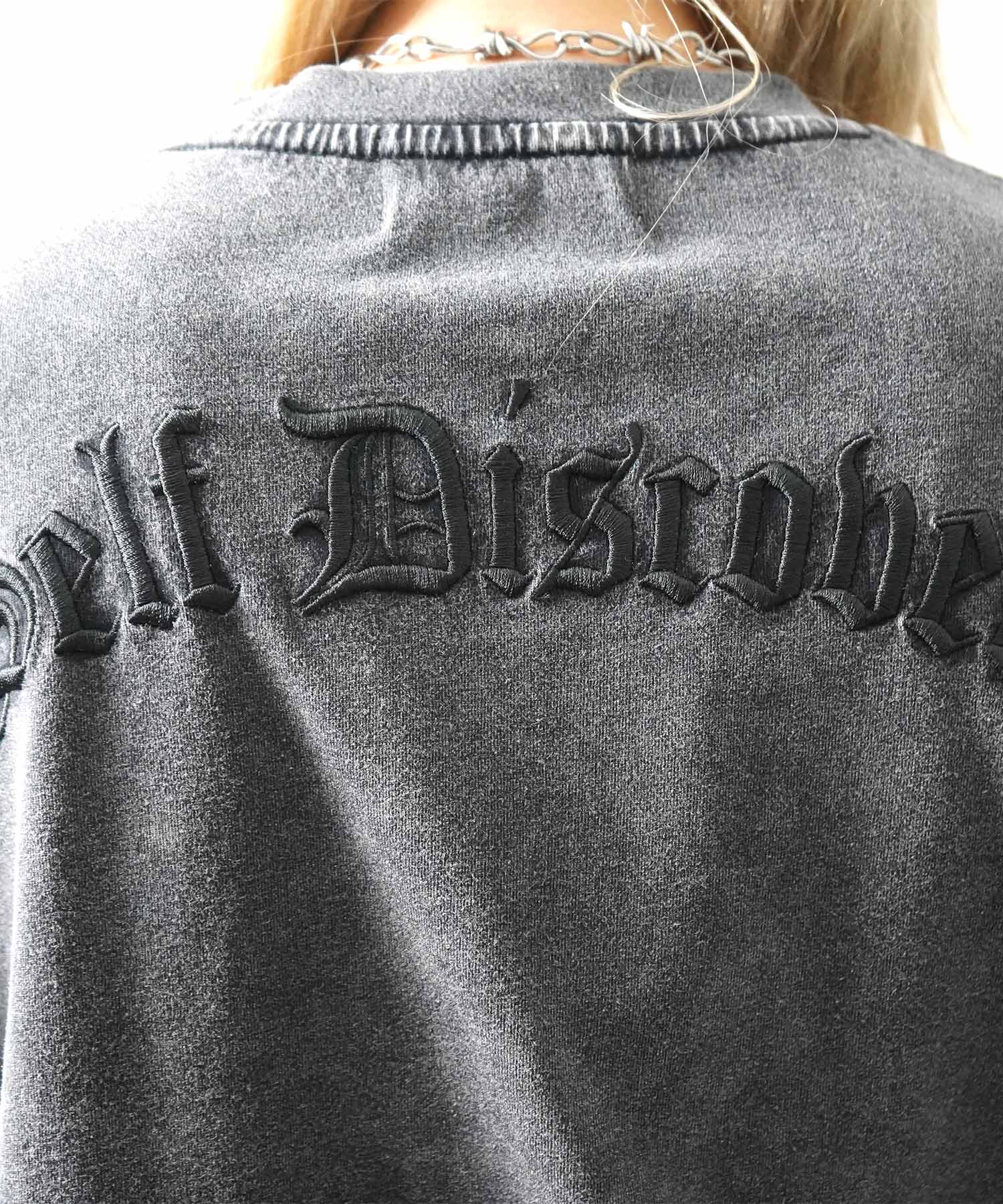 25SS ハードウォッシュ加工 ワンポイント刺繍 ボックスシルエット 半袖Tシャツ