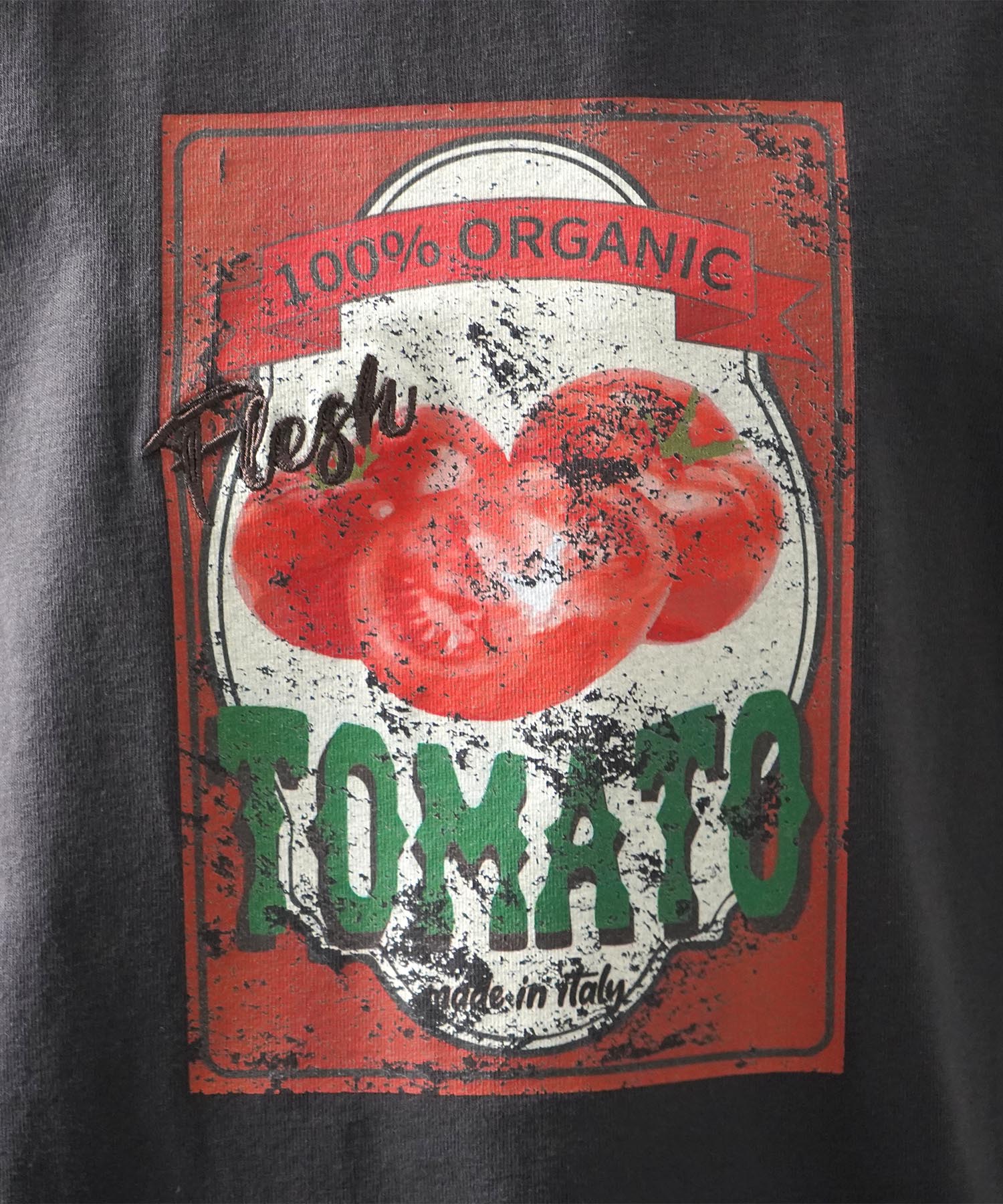 25SS ビッグシルエット 缶詰風イラストプリント 半袖Tシャツ
