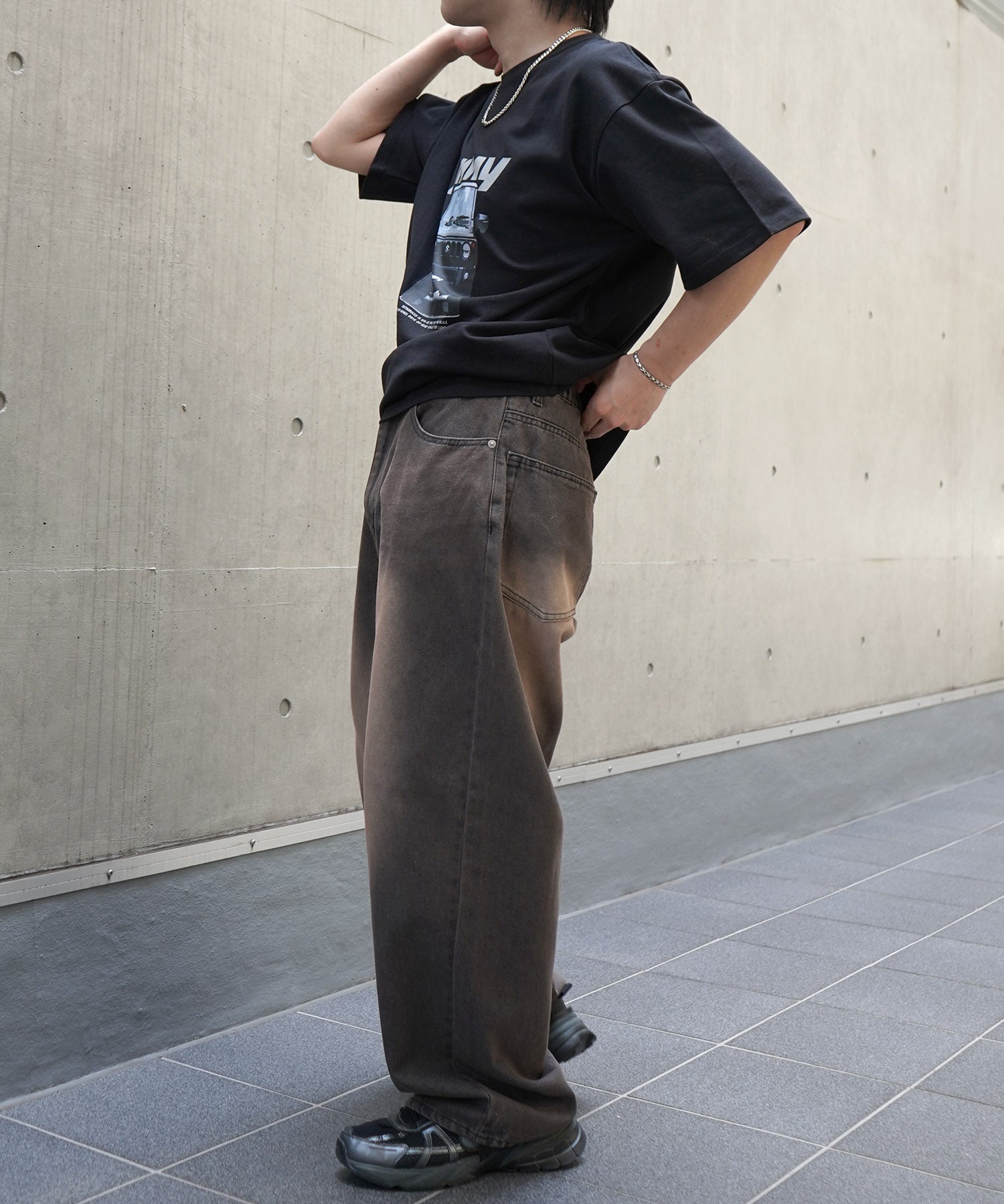 25SS スラブデニム バギーパンツ グラデーションデニム ヴィンテージメイク