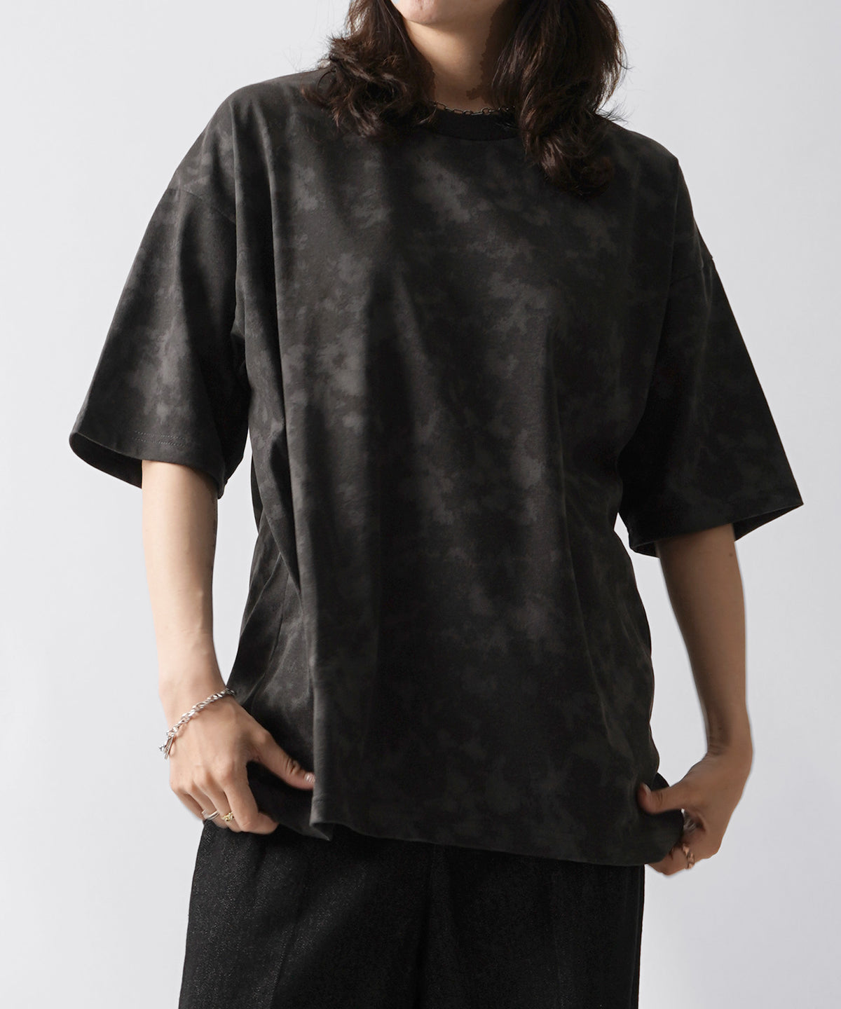 25SS ビックシルエット 総柄プリント 半袖Tシャツ