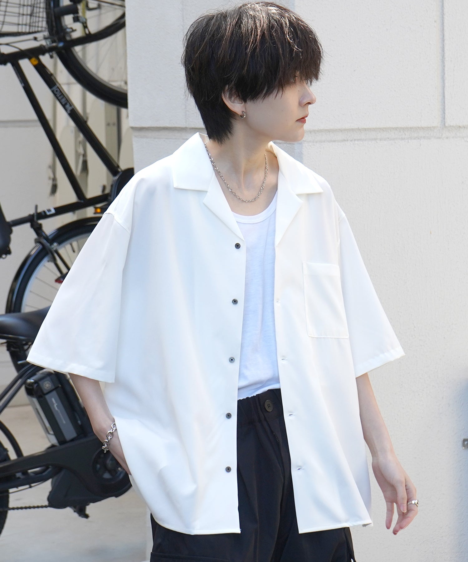 25SS 4WAYストレッチ オープンカラールーズシャツ