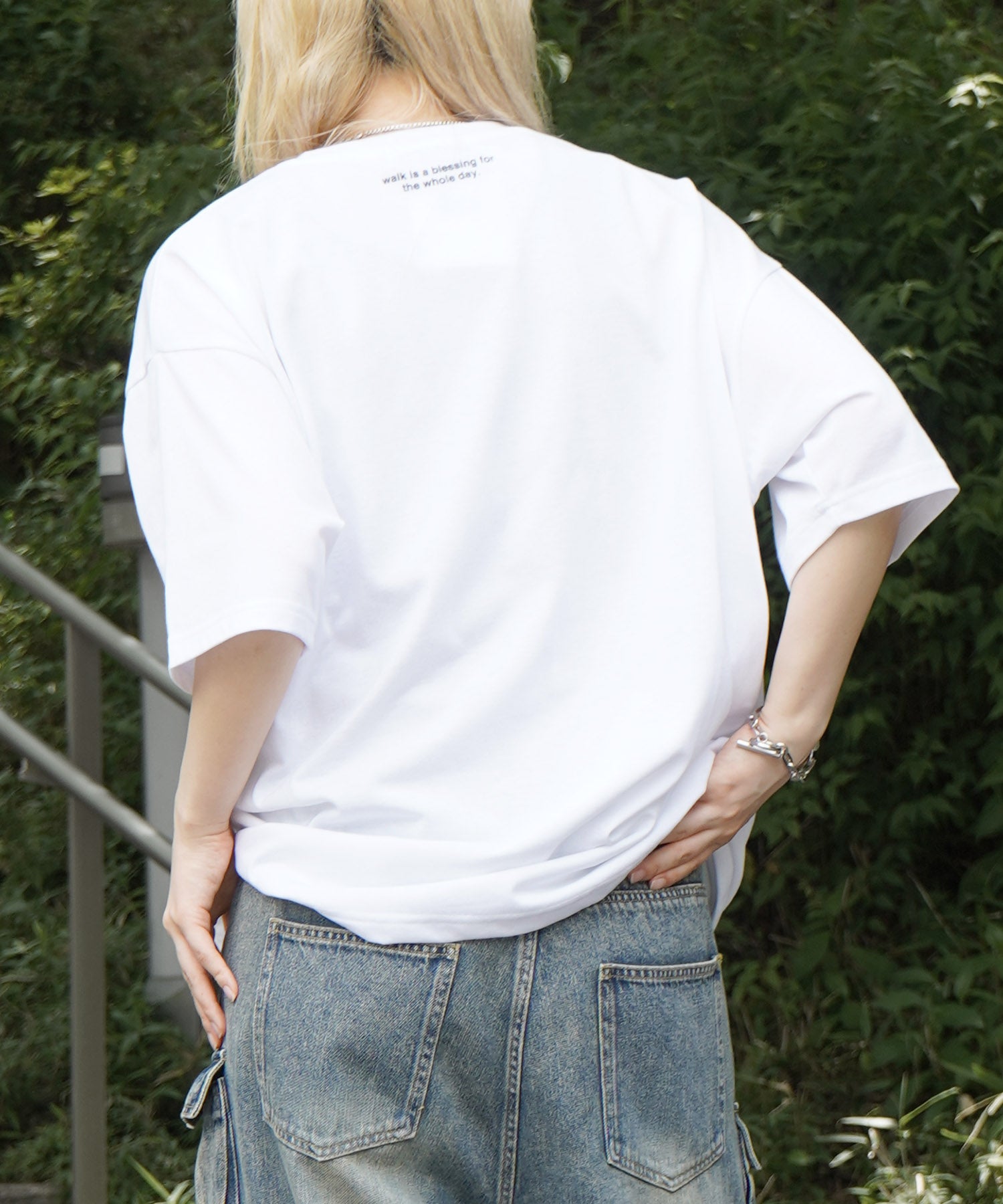 25SS 新柄追加 ワンポイント刺繍ロゴ ヒゲオジ / デイリーウォーキング ビッグシルエット半袖Tシャツ