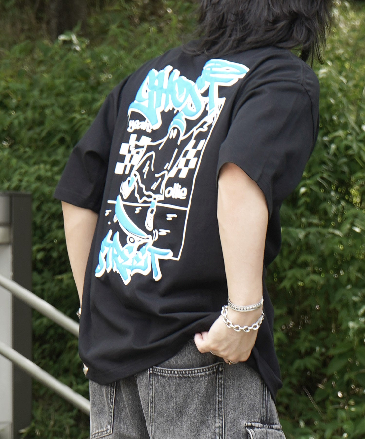 25SS ゴースト 発泡バックプリント ビッグシルエット半袖Tシャツ