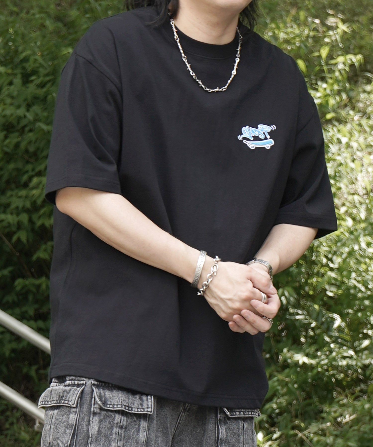 25SS ゴースト 発泡バックプリント ビッグシルエット半袖Tシャツ