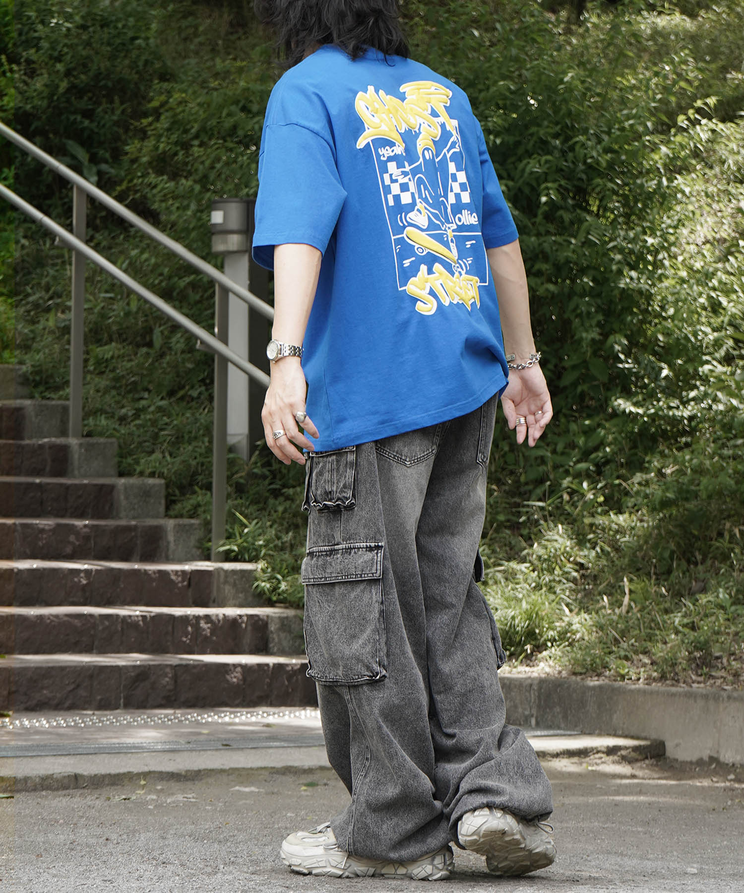 25SS ゴースト 発泡バックプリント ビッグシルエット半袖Tシャツ
