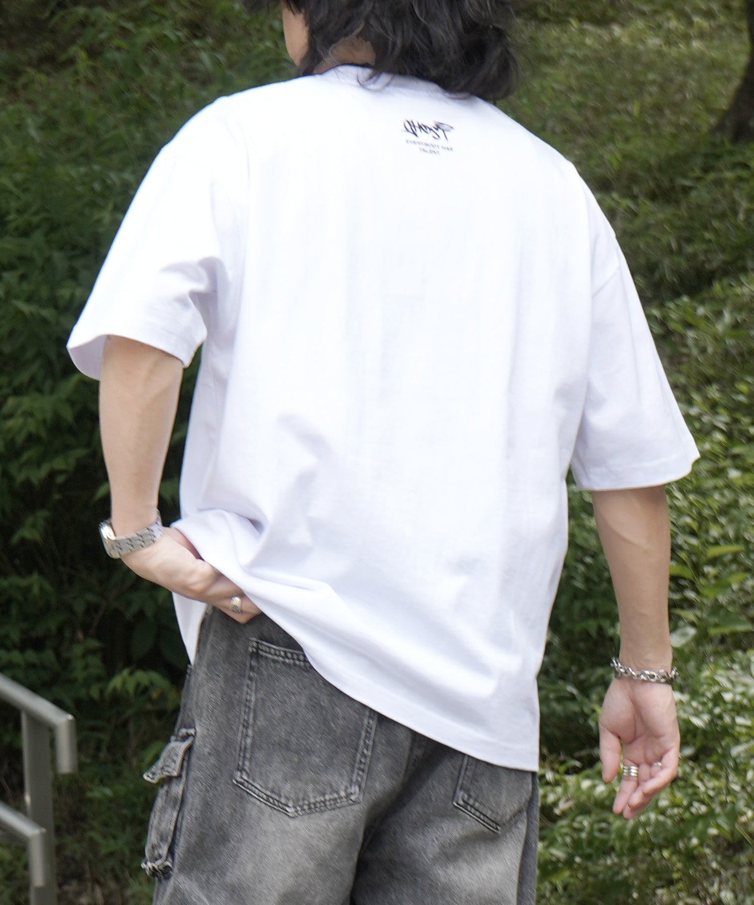 25SS ゴーストワンポイント刺繍 ボックスシルエット 半袖Tシャツ