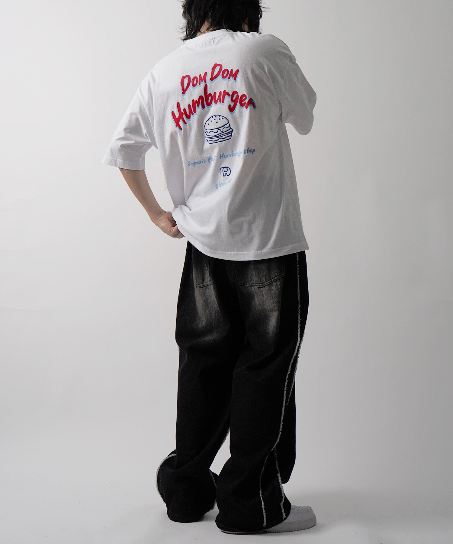 25SS 【DOMDOM / ドムドムハンバーガー】 ビッグシルエット バックプリント半袖Tシャツ