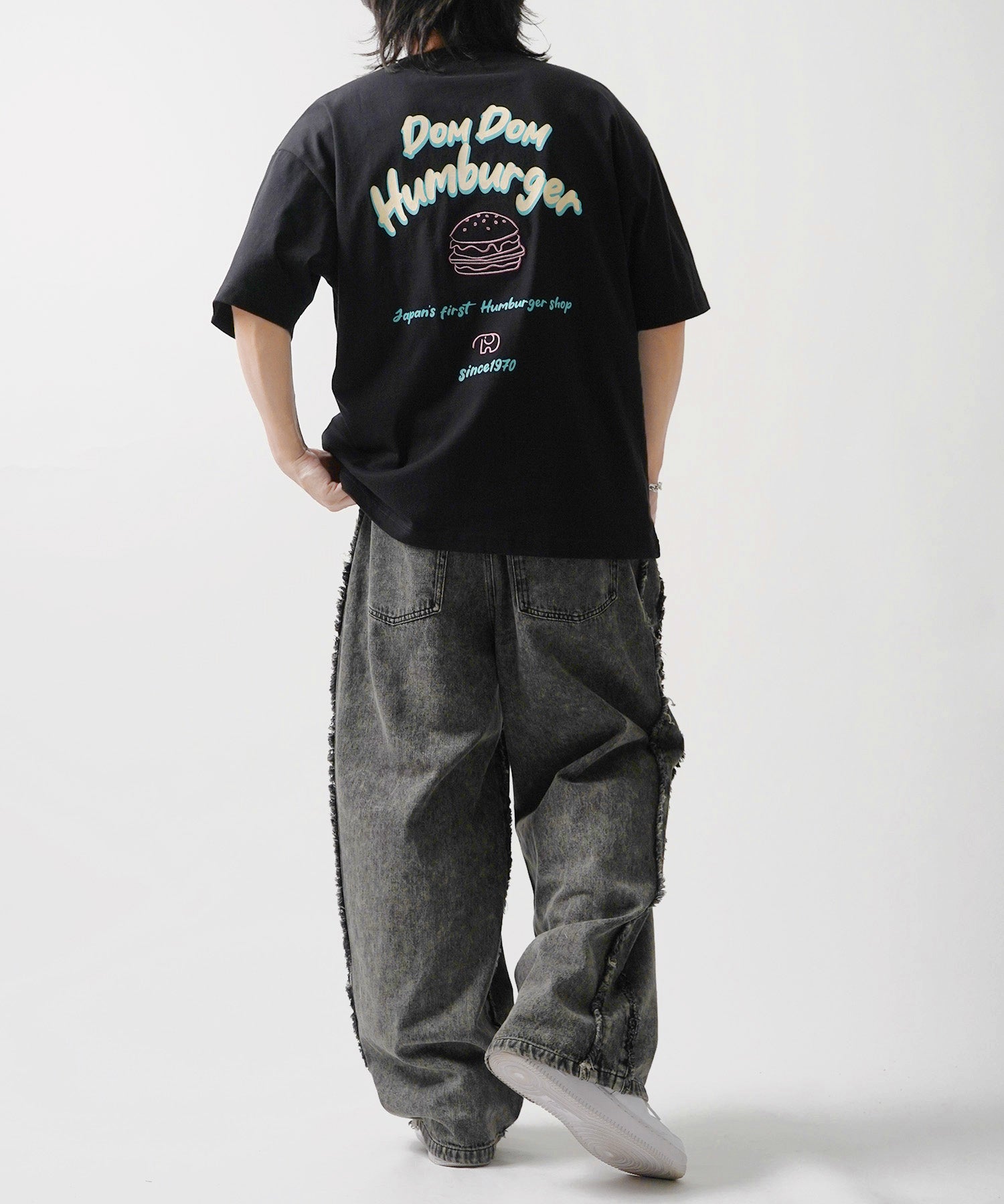 25SS 【DOMDOM / ドムドムハンバーガー】 ビッグシルエット バックプリント半袖Tシャツ
