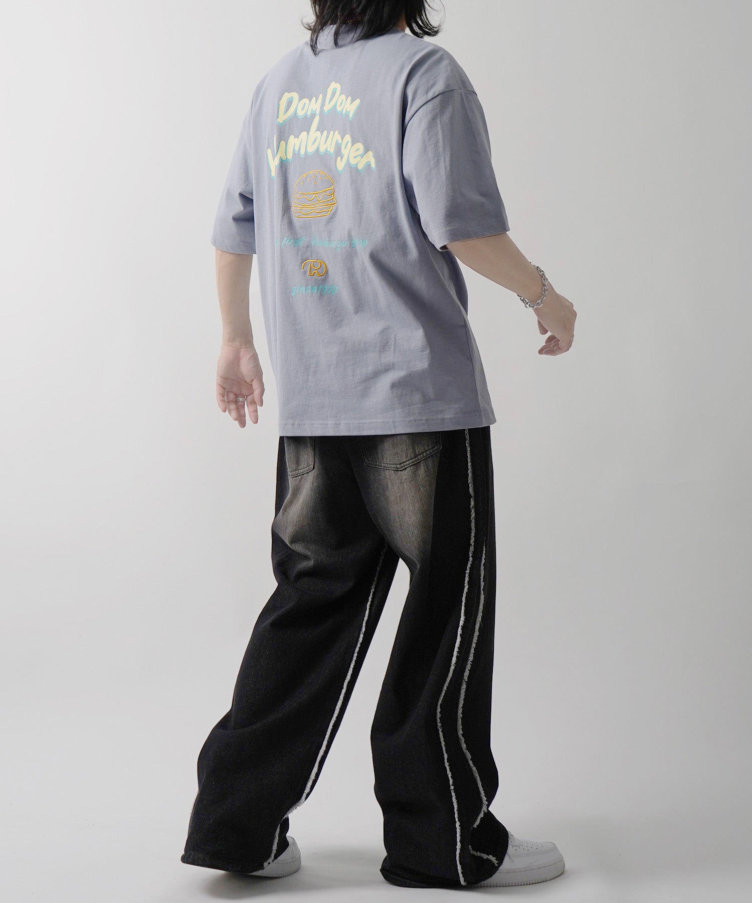 25SS 【DOMDOM / ドムドムハンバーガー】 ビッグシルエット バックプリント半袖Tシャツ