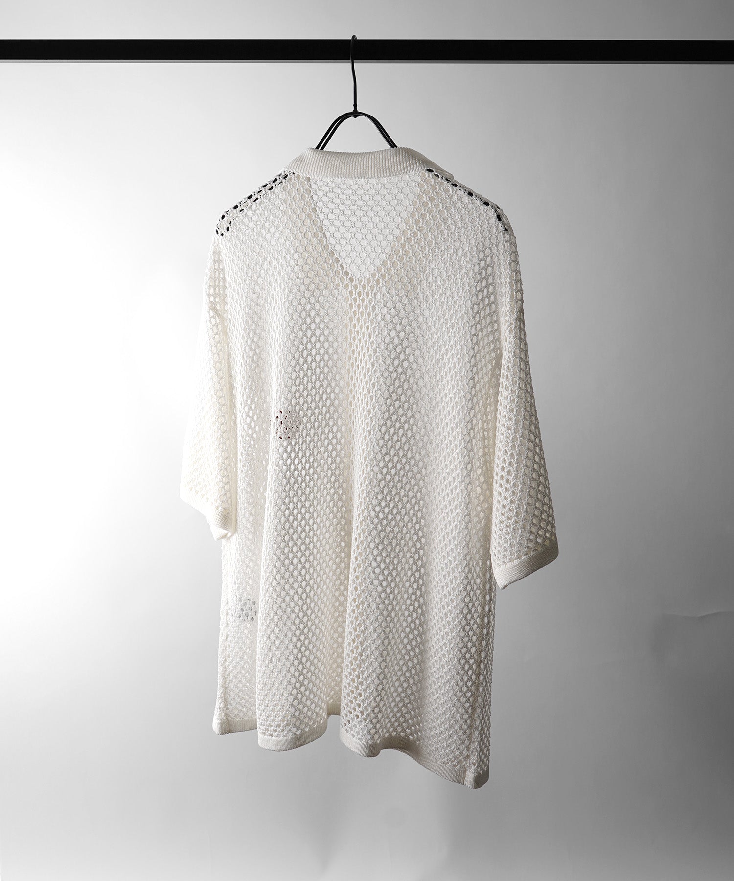 25SS ワッペン ワンポイント刺繍 メッシュニットシャツ