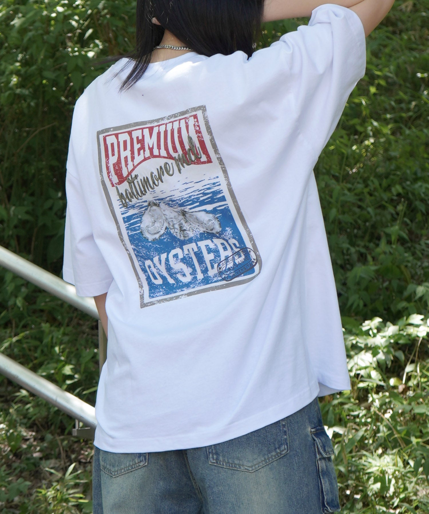 25SS ビッグシルエット 缶詰風イラストプリント 半袖Tシャツ