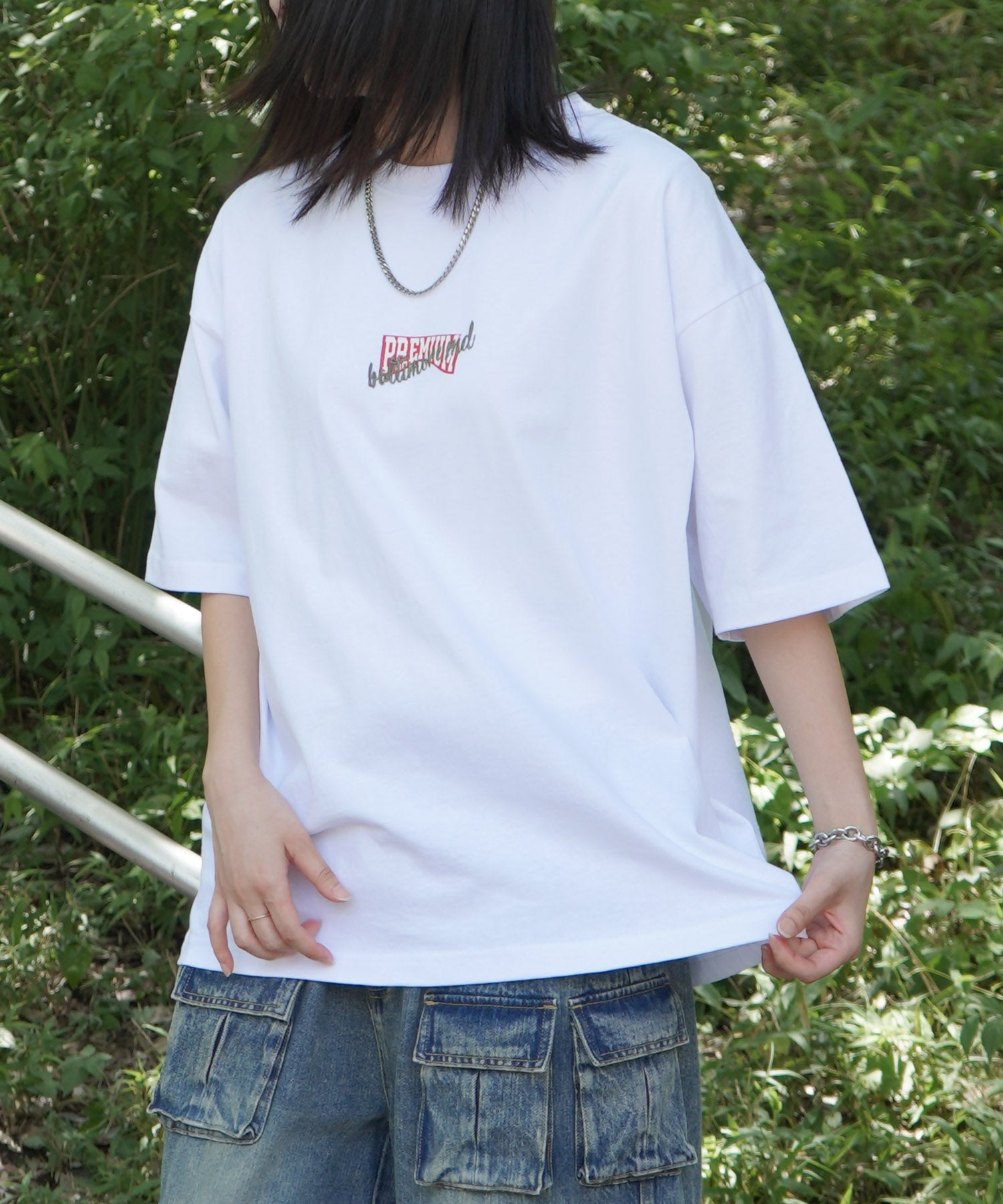 25SS ビッグシルエット 缶詰風イラストプリント 半袖Tシャツ