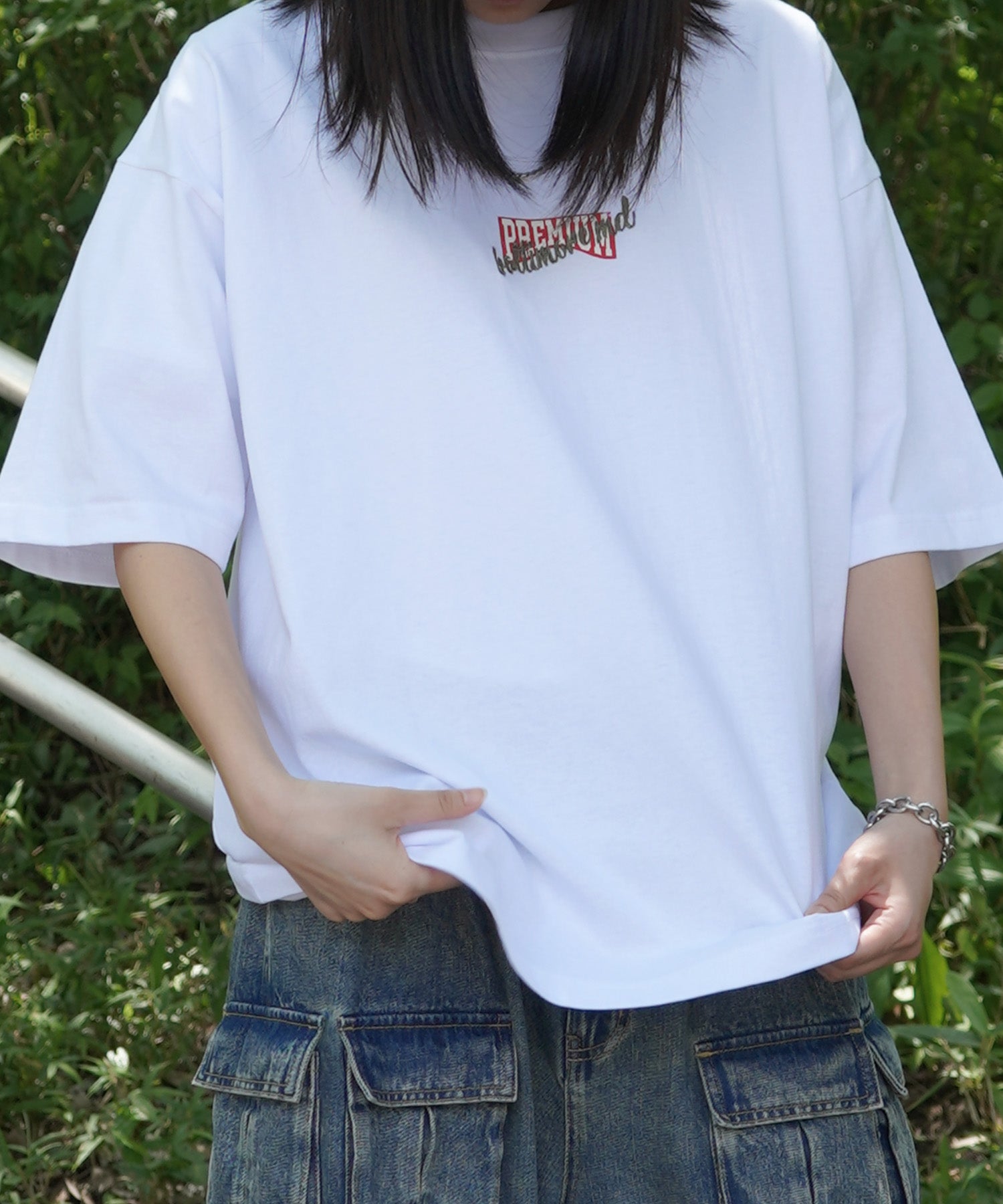 25SS ビッグシルエット 缶詰風イラストプリント 半袖Tシャツ