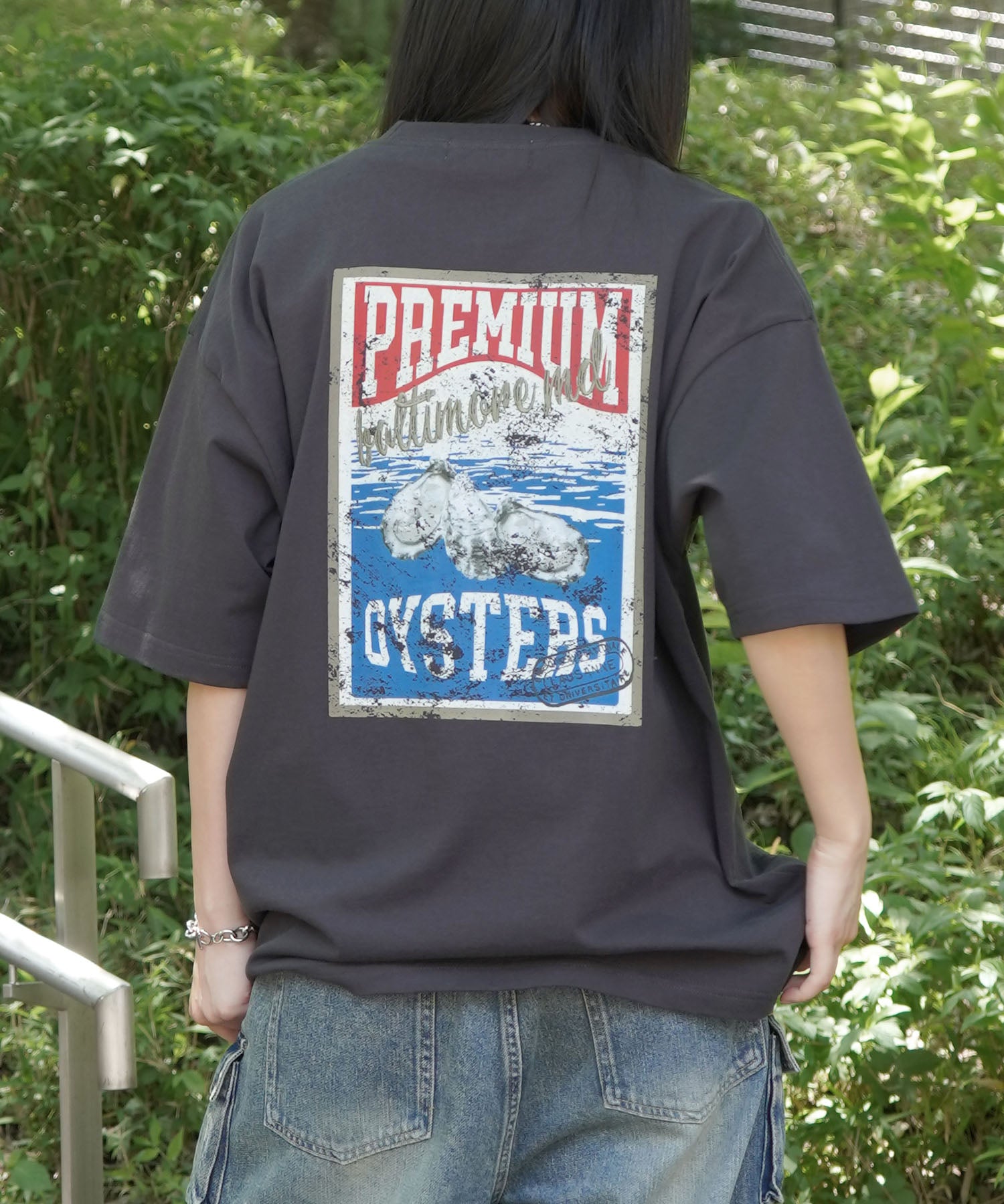 25SS ビッグシルエット 缶詰風イラストプリント 半袖Tシャツ