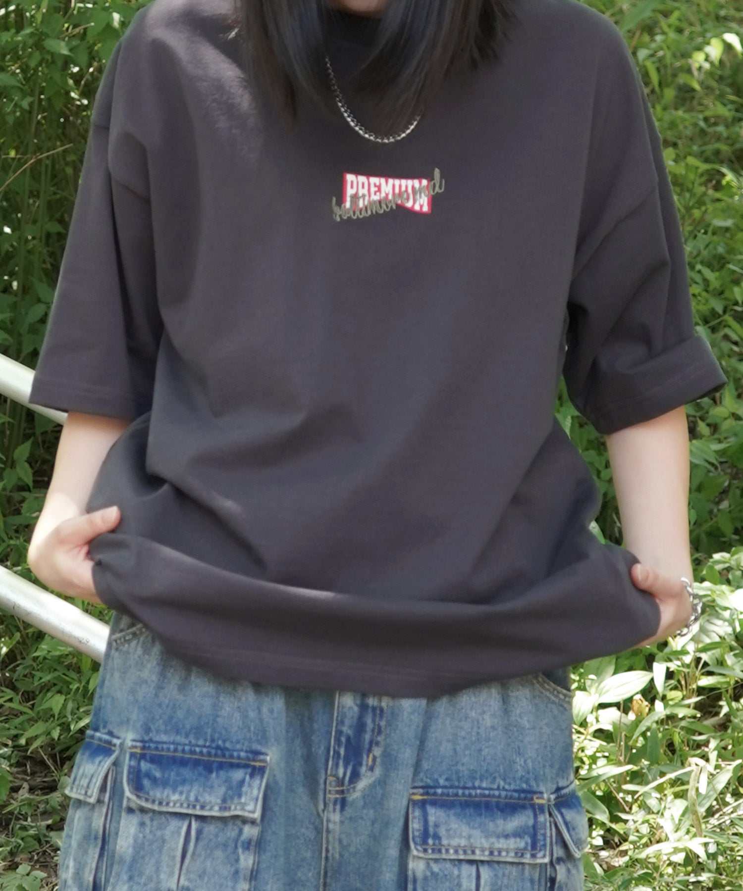 25SS ビッグシルエット 缶詰風イラストプリント 半袖Tシャツ