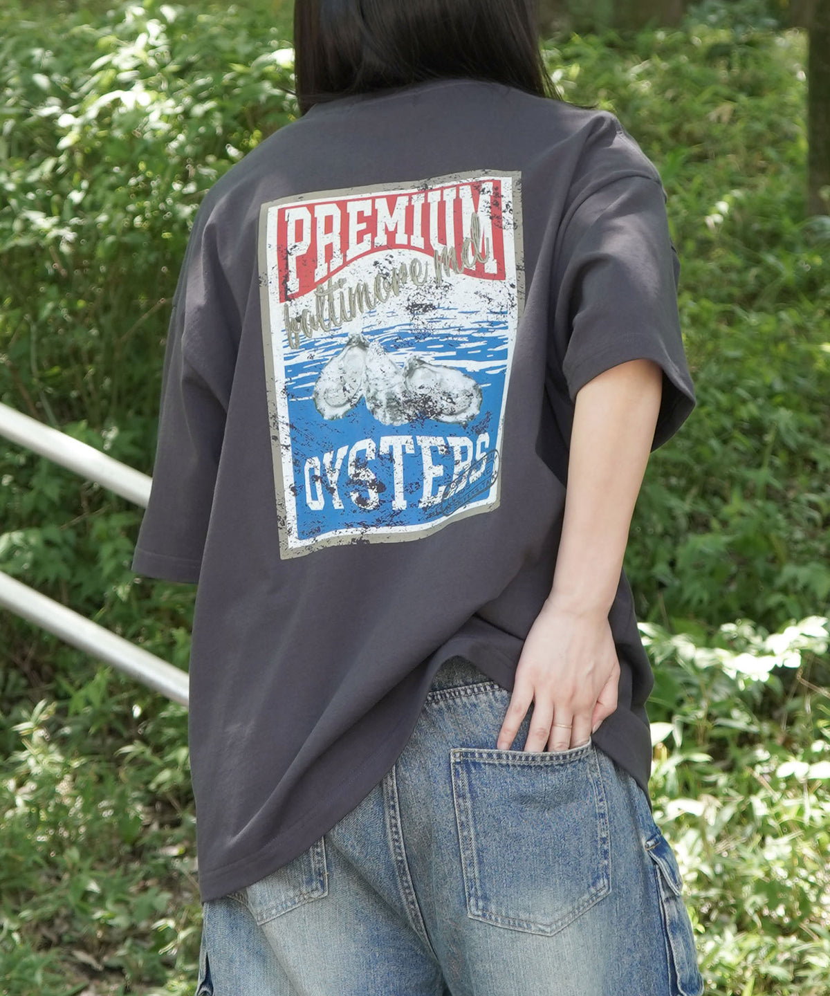 25SS ビッグシルエット 缶詰風イラストプリント 半袖Tシャツ