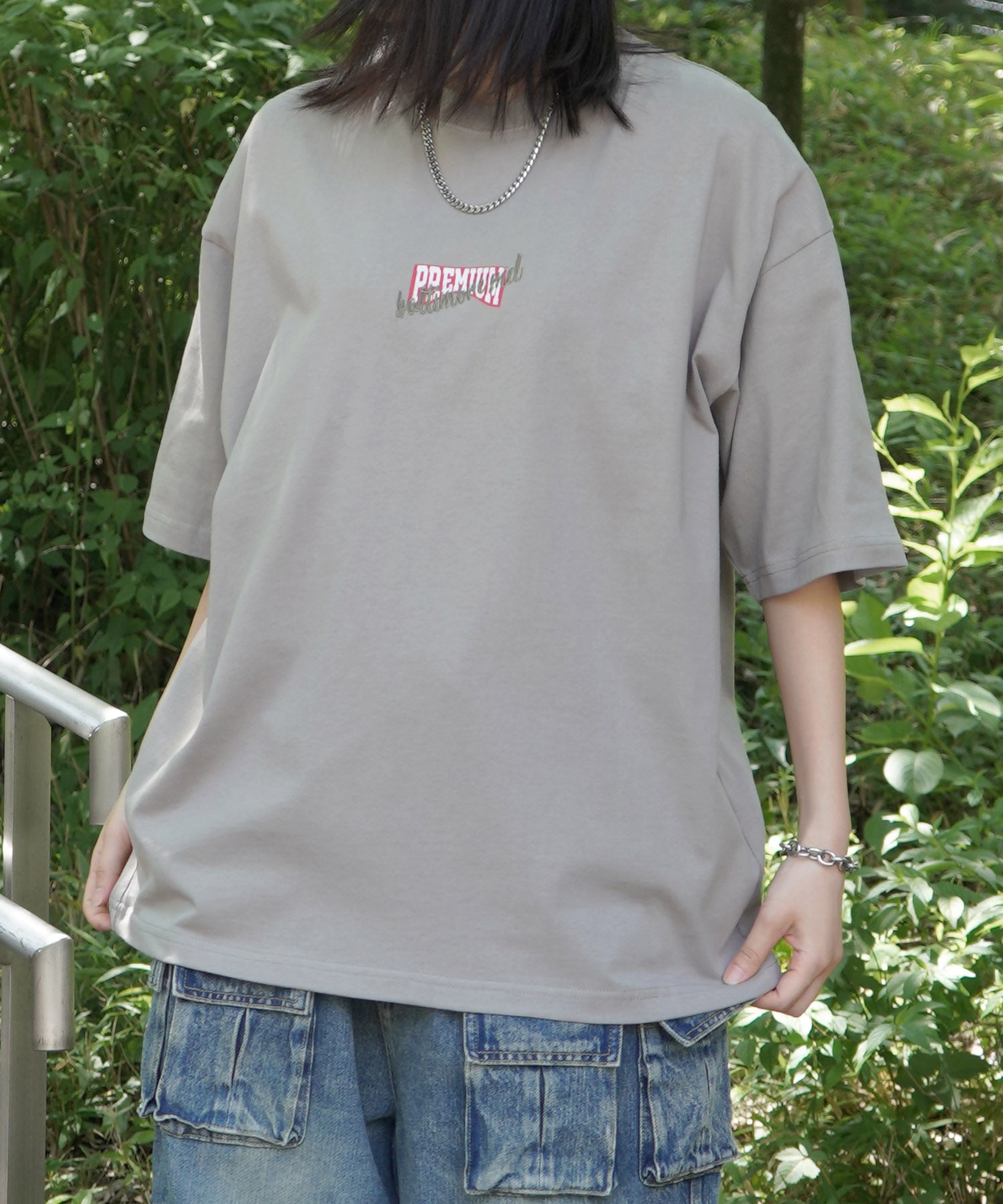 25SS ビッグシルエット 缶詰風イラストプリント 半袖Tシャツ