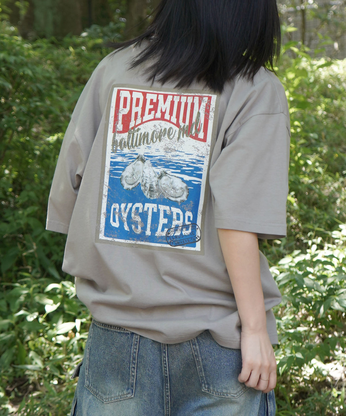 25SS ビッグシルエット 缶詰風イラストプリント 半袖Tシャツ