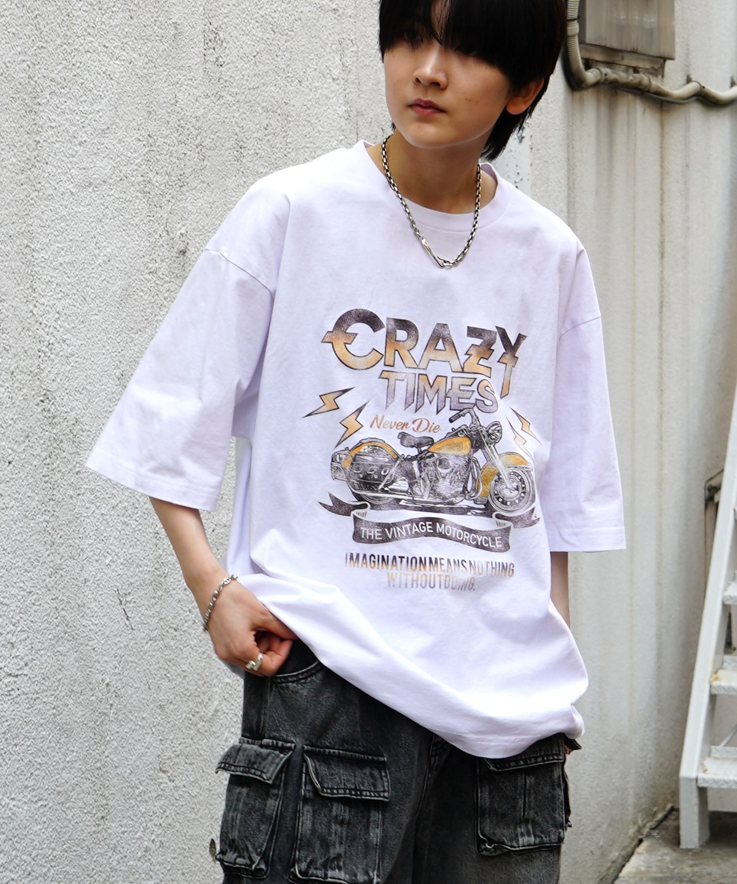 25SS バイク ヴィンテージライク ピグメント加工 アメカジ風 レトロ