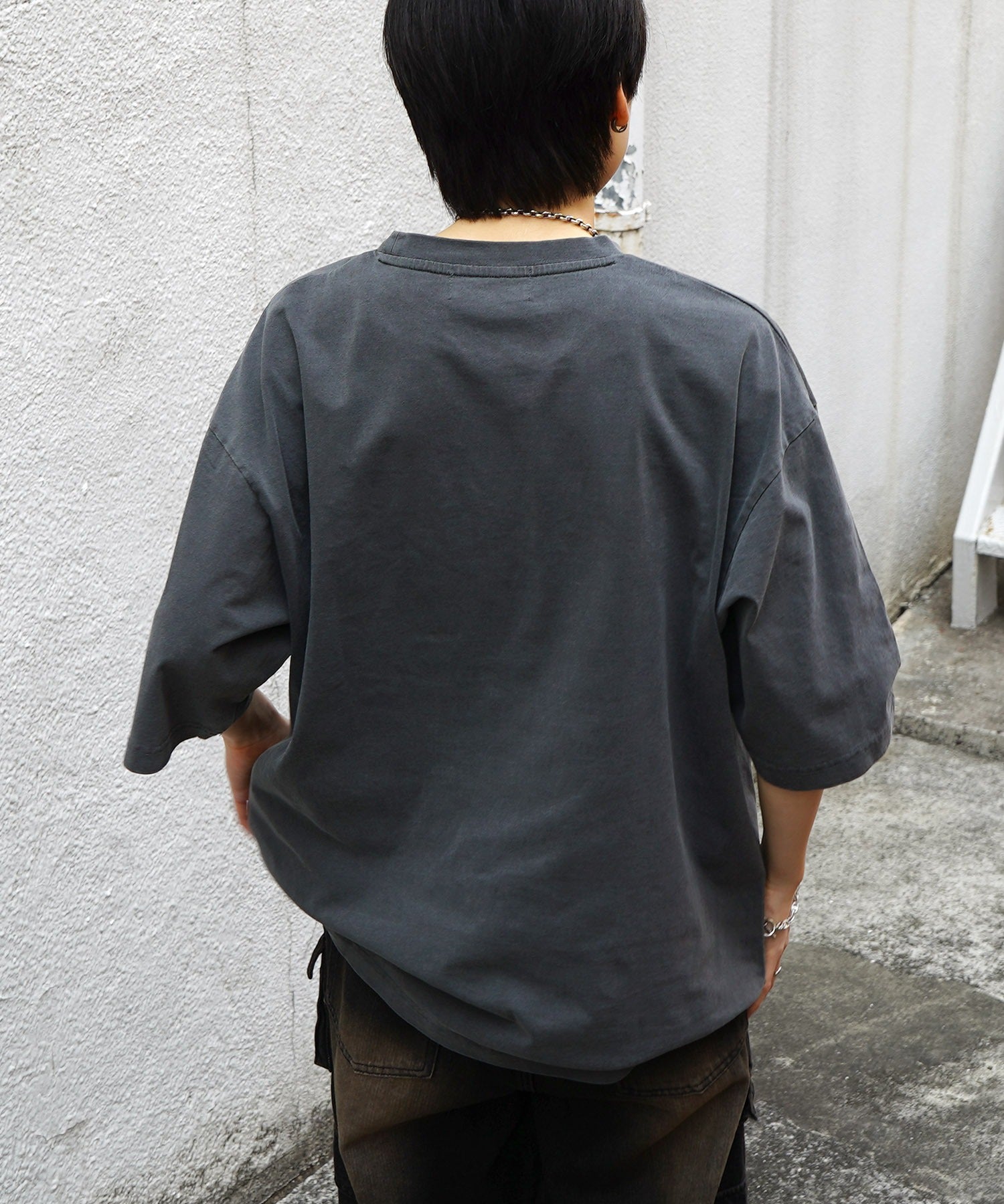 25SS バイク ヴィンテージライク ピグメント加工 アメカジ風 レトロプリント ロックTシャツ