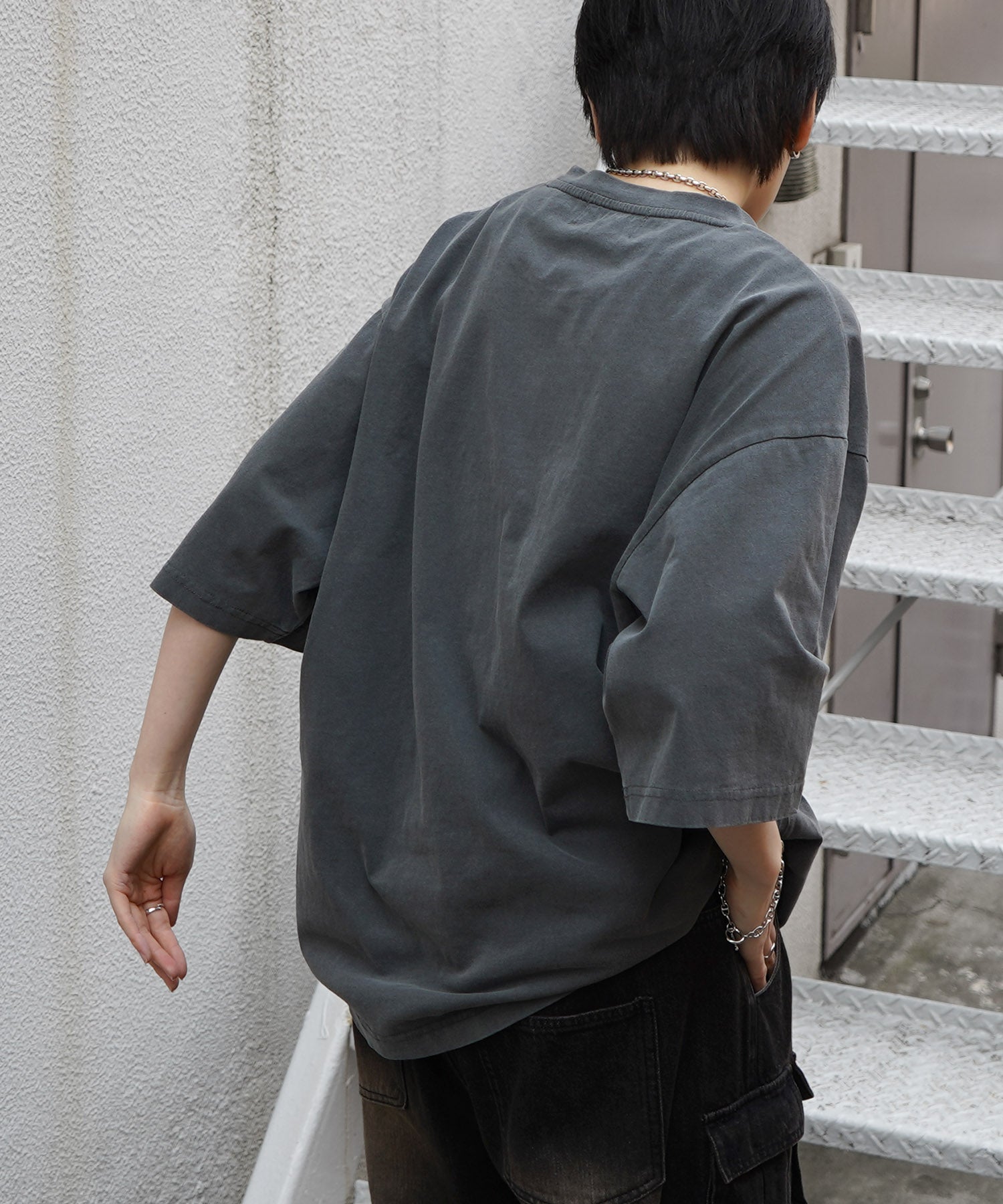 25SS イーグル ヴィンテージライク ピグメント加工 アメカジ風 レトロプリント ロックTシャツ
