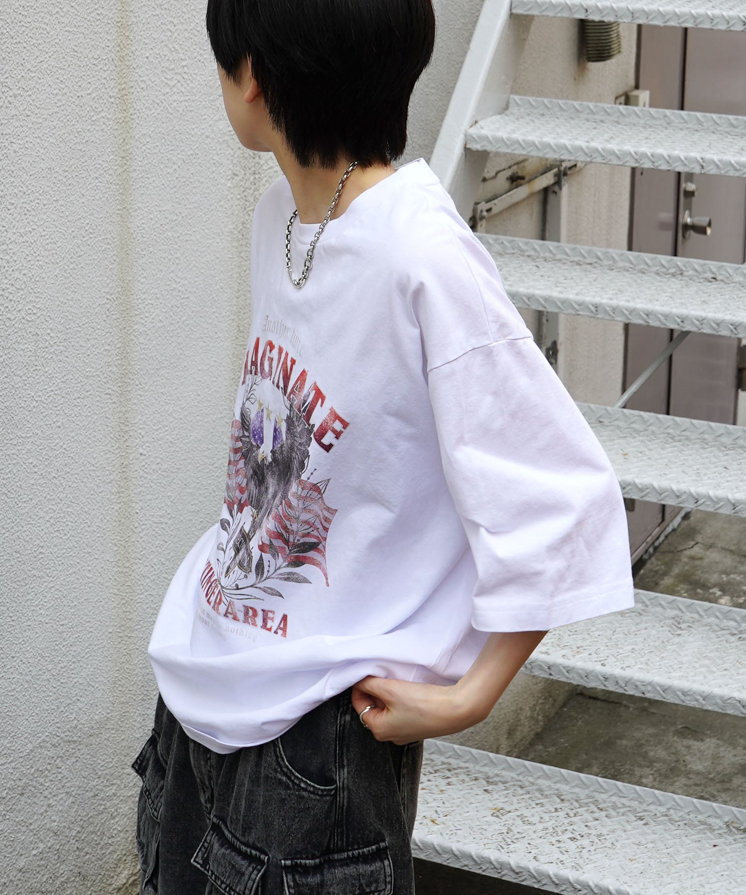 25SS アメリカン ヴィンテージライク ピグメント加工 アメカジ風 レトロプリント ロックTシャツ