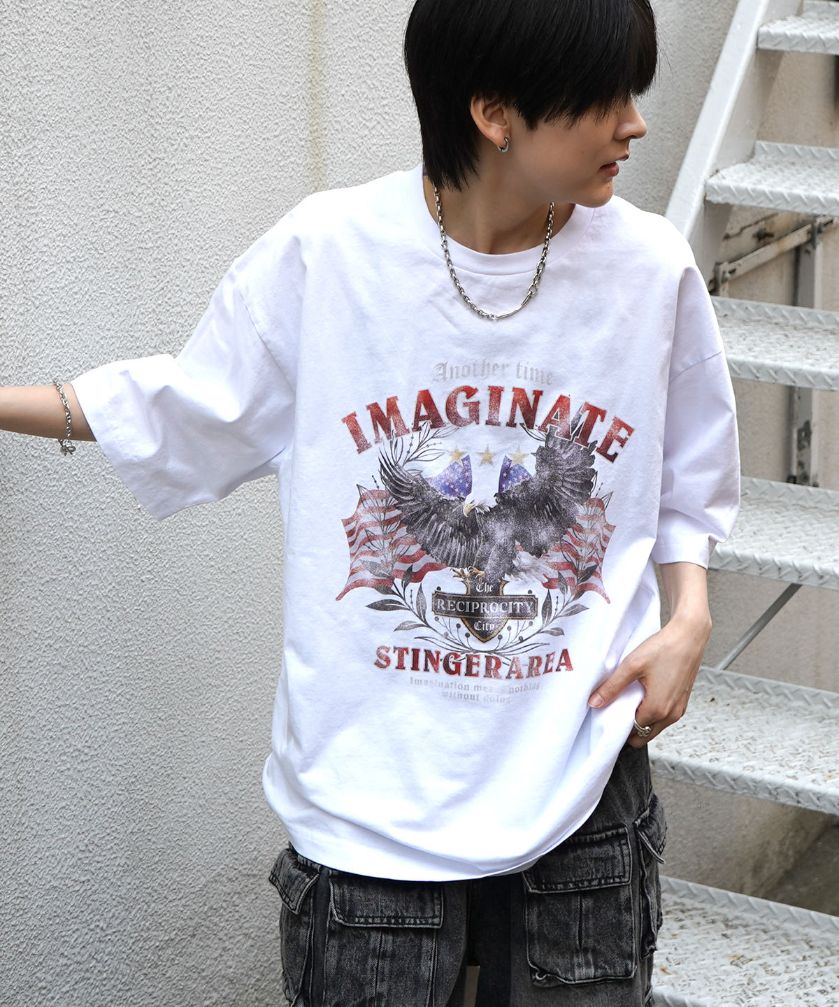 25SS アメリカン ヴィンテージライク ピグメント加工 アメカジ風 レトロプリント ロックTシャツ