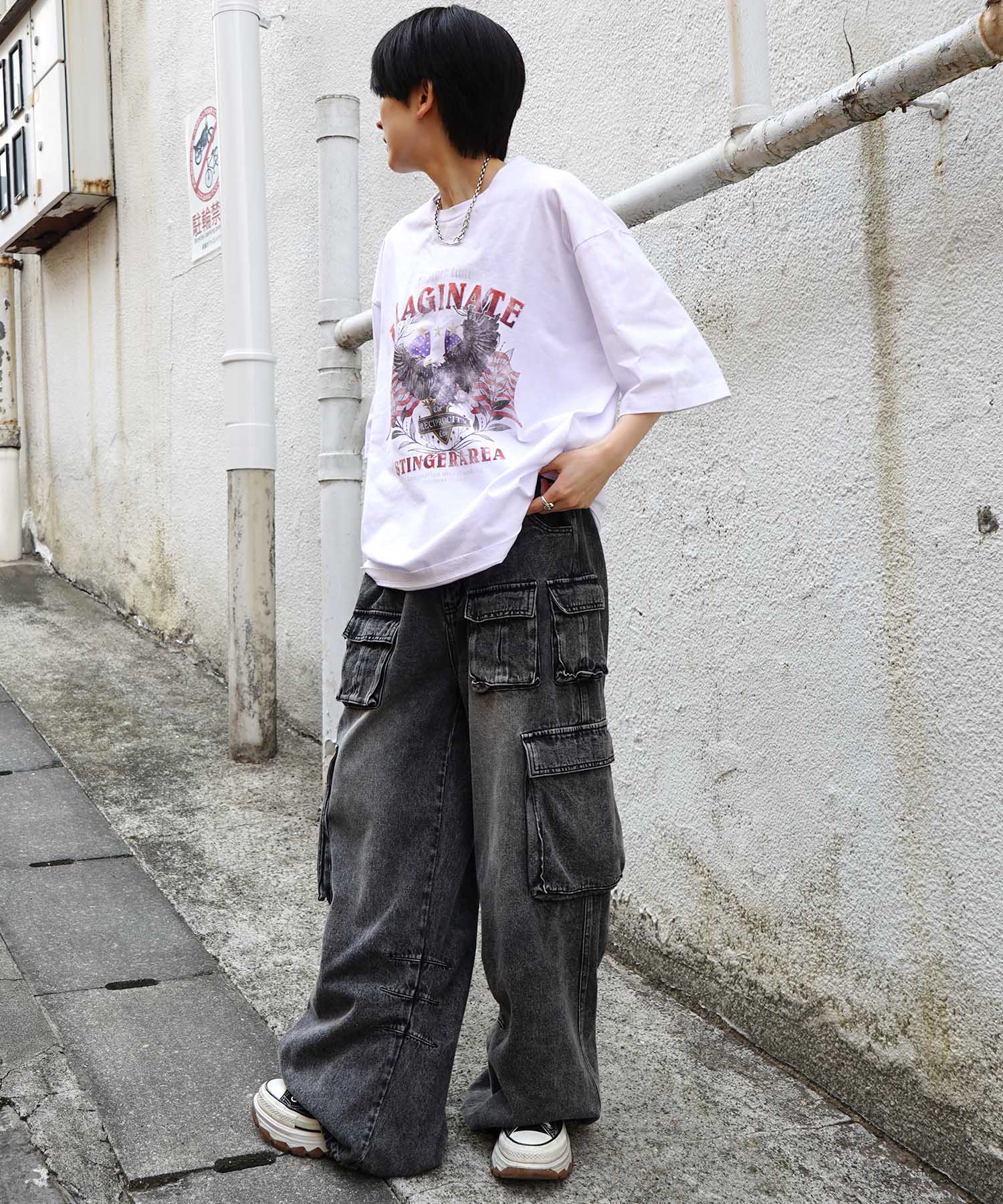 25SS アメリカン ヴィンテージライク ピグメント加工 アメカジ風 レトロプリント ロックTシャツ