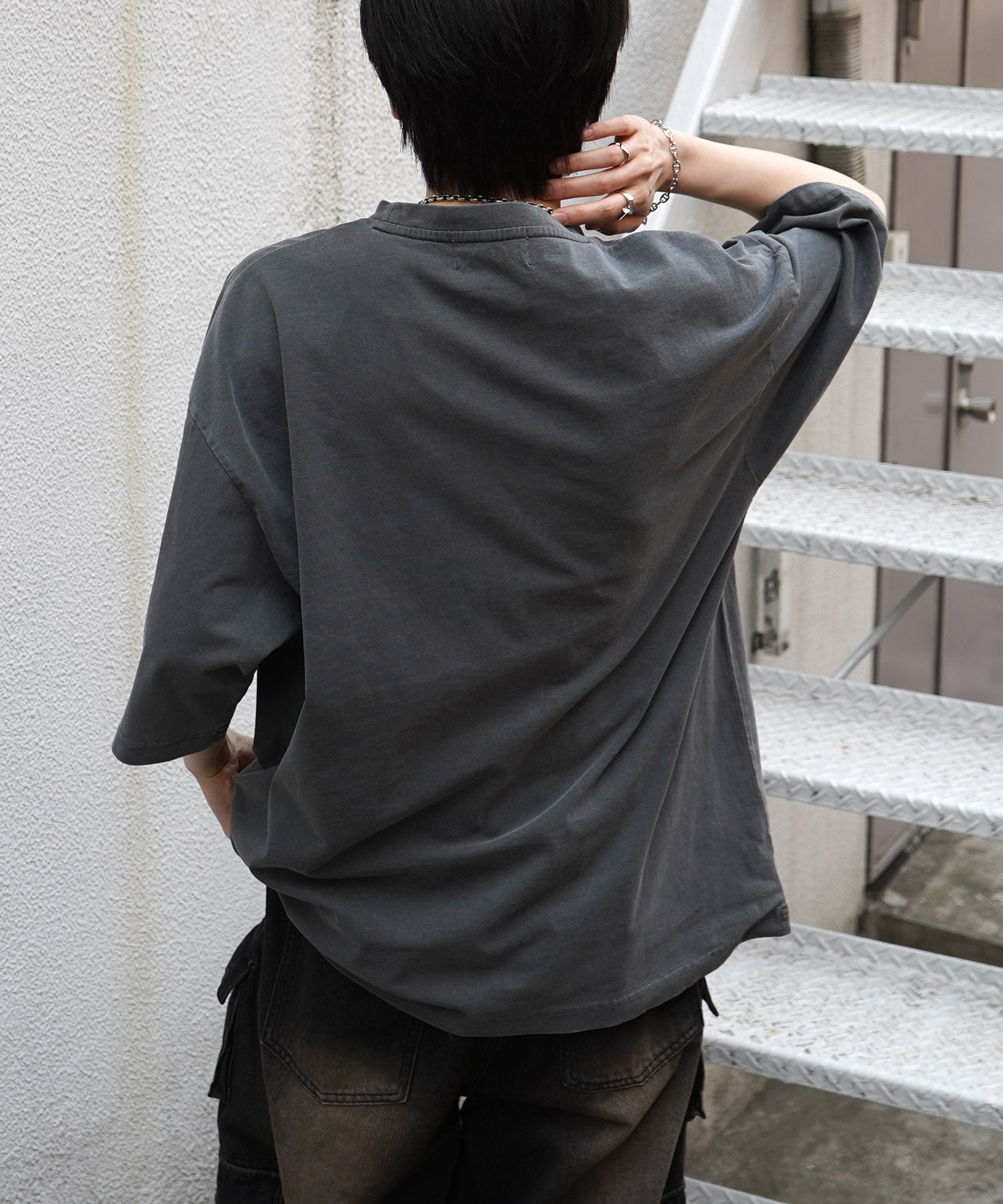 25SS アメリカン ヴィンテージライク ピグメント加工 アメカジ風 レトロプリント ロックTシャツ