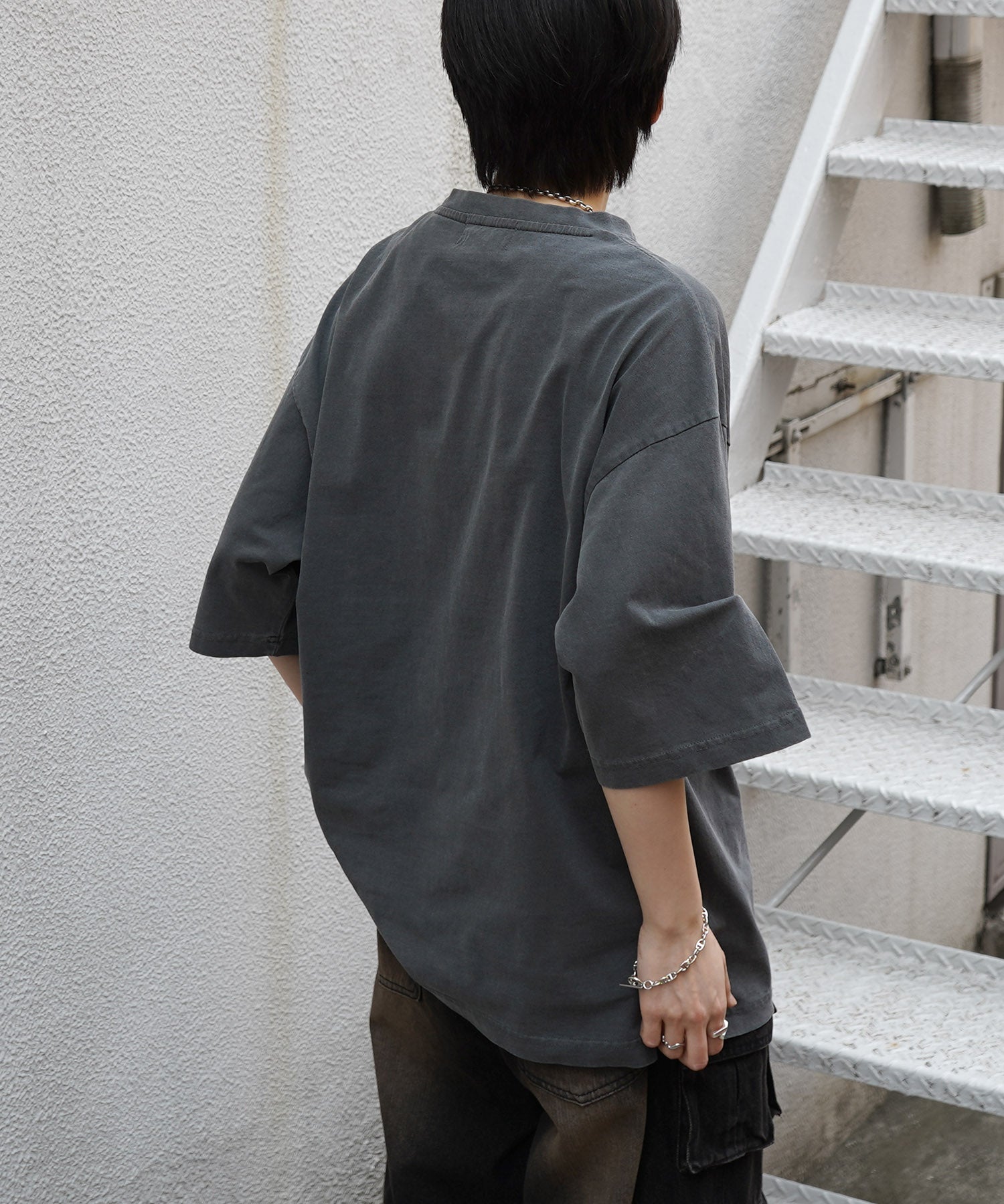 25SS アメリカン ヴィンテージライク ピグメント加工 アメカジ風 レトロプリント ロックTシャツ