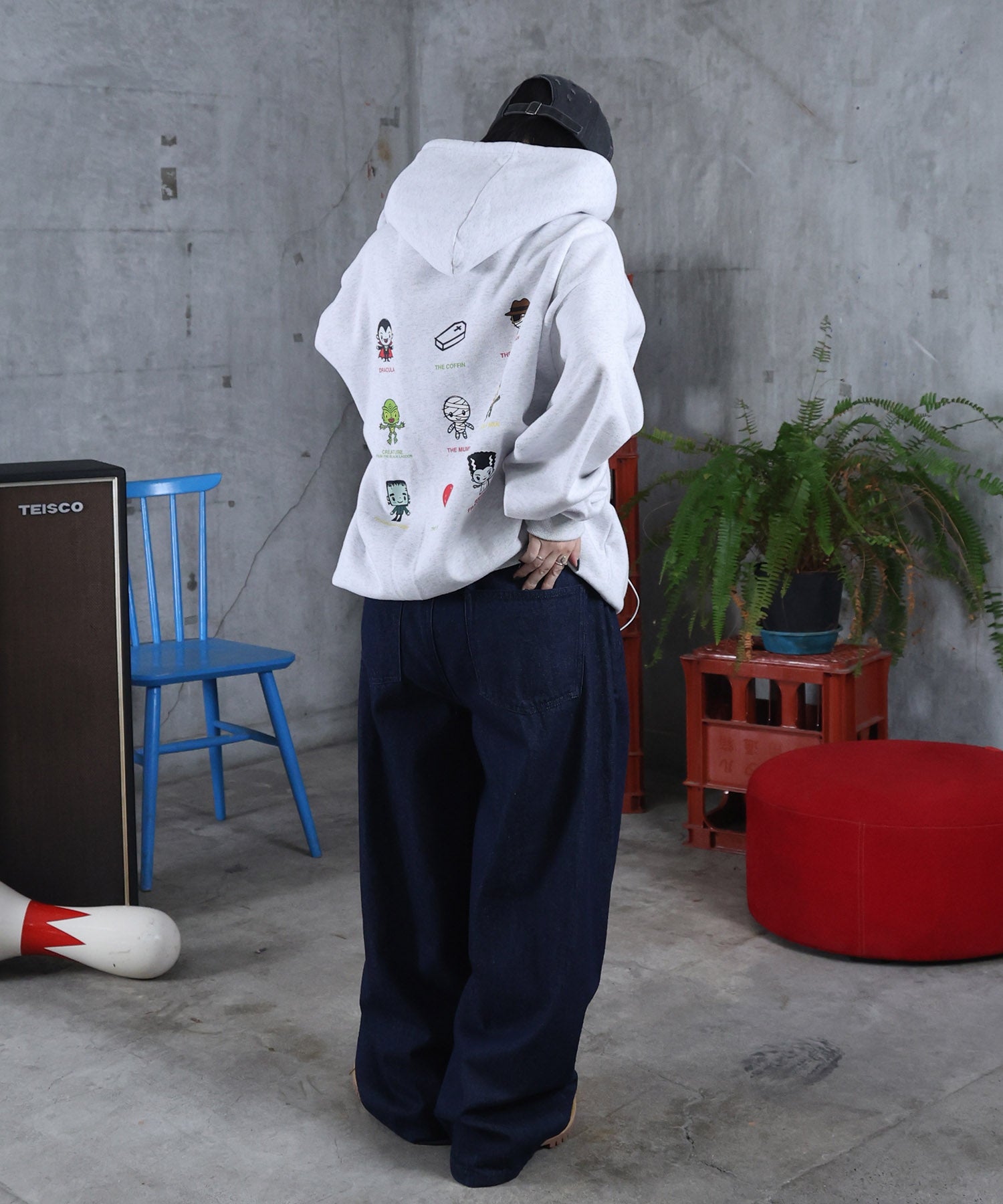 バレルレッグ リジット デニムパンツ