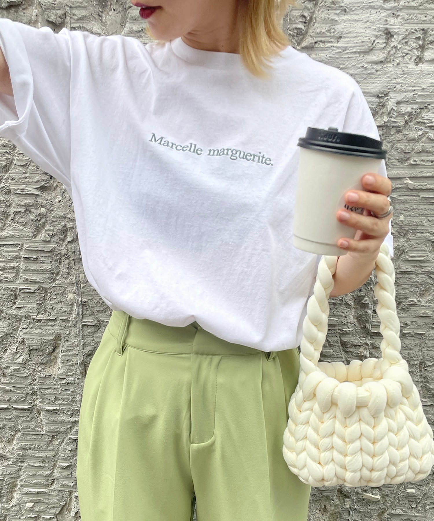 ワンポイント刺繍ロゴ ビッグシルエット半袖Tシャツ